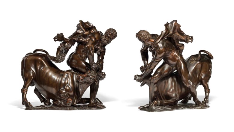 A bronze group of Hercules overcoming Achelous, Ferdinando Tacca (1619-1686), Florence, circa 1640-50. 22¾ x 21½ x 15  in (57.8 x 54.5 x 38.1 cm). Estimate on request. Offered in The Exceptional Sale 2018 on 5 July 2018 at Christie’s in London