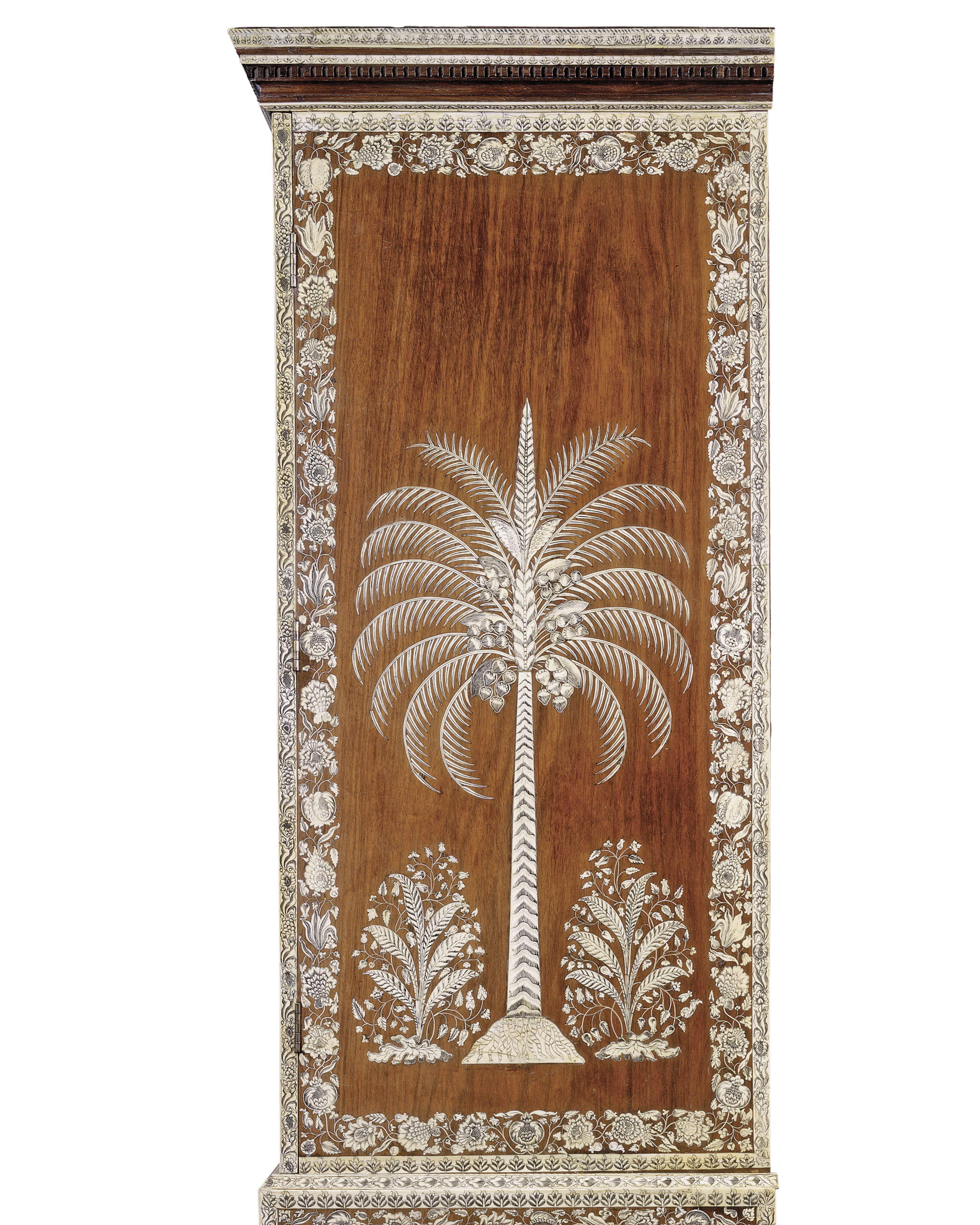 An Anglo Indian Engraved Ivory And Indian Rosewood Clothes Press Vizagapatam Circa 1760 Press Cupboard Furniture Lighting Christie S