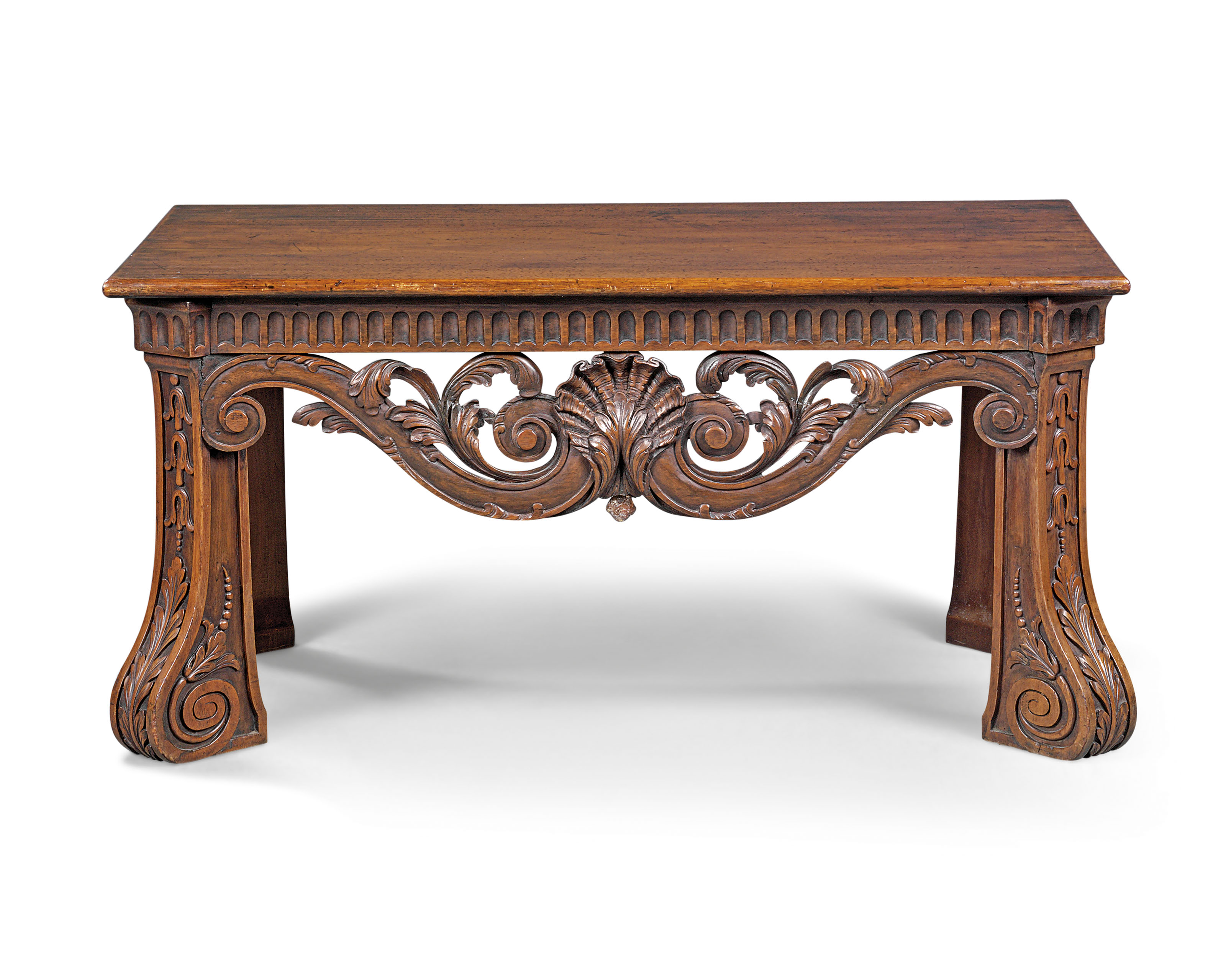 A PAIR OF II MAHOGANY HALL STOOLS