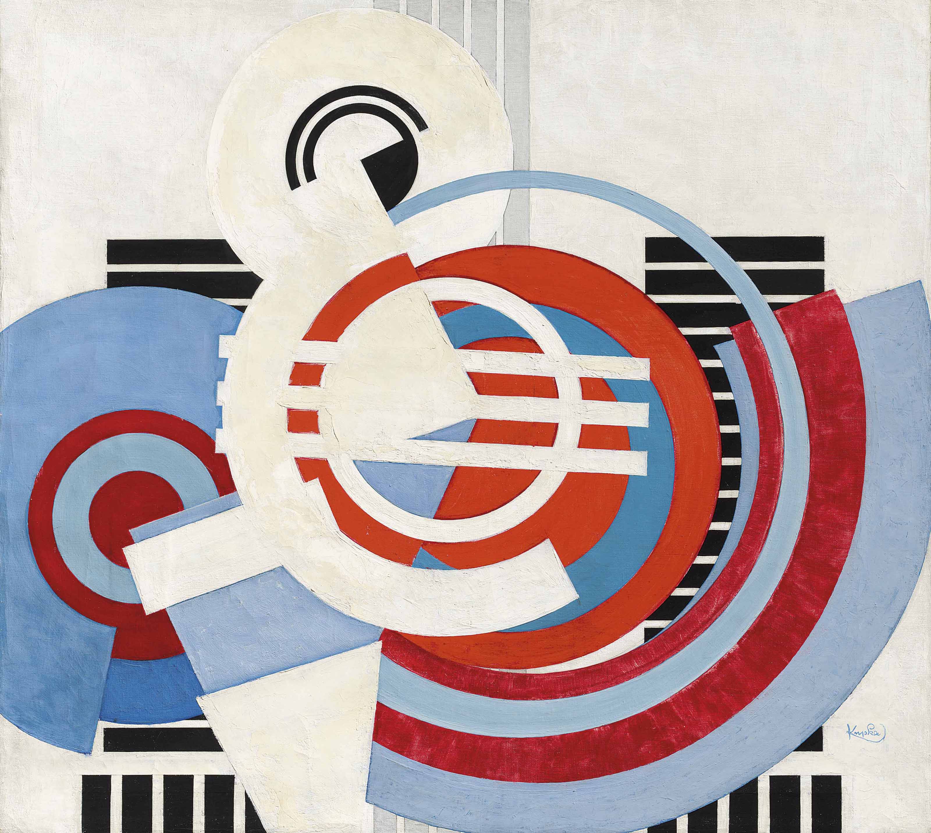 Frantisek Kupka 1871 1957 Blanc Sur Bleu Et Rouge Christie S