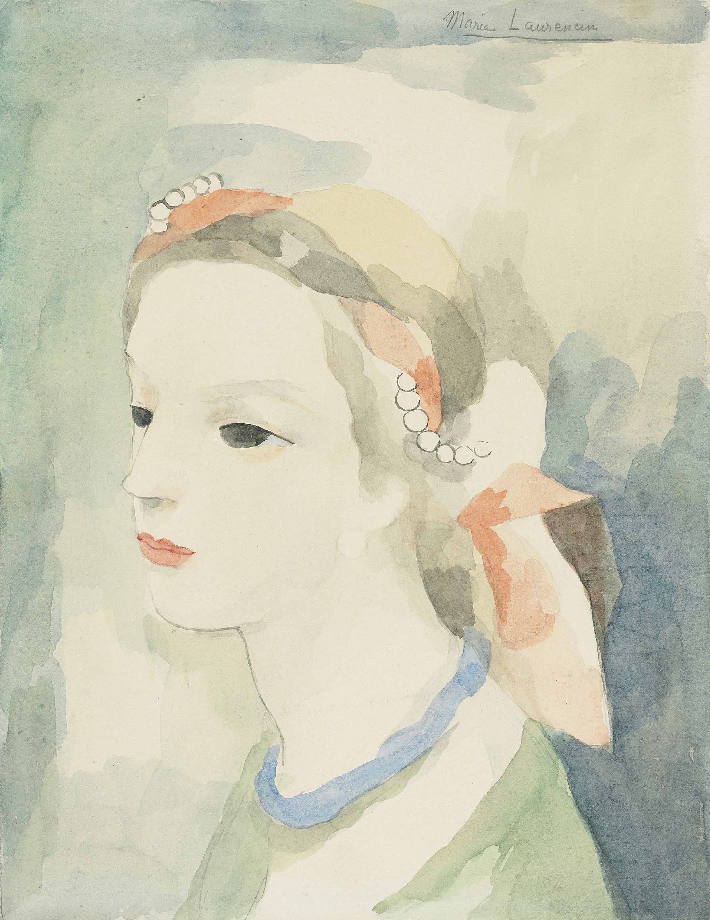 Marie Laurencin (18831956) , Jeune fille au turban perlé