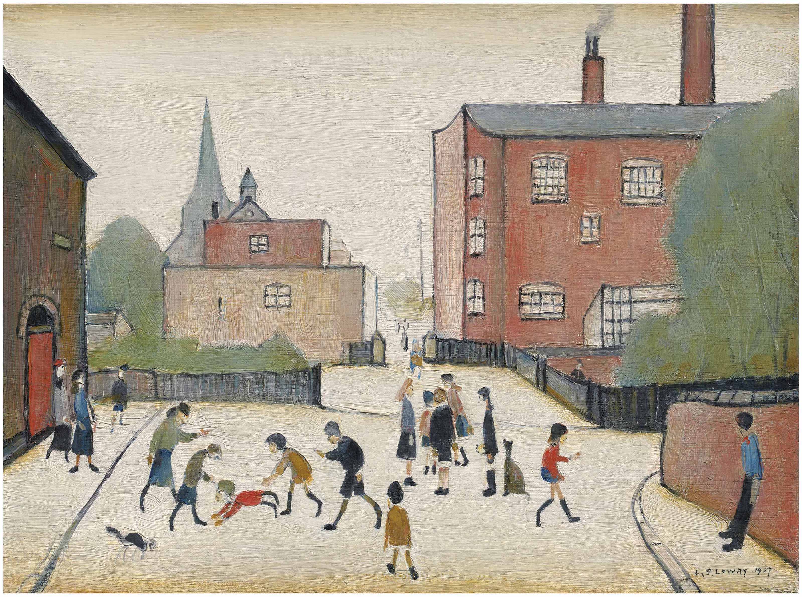 Laurence Stephen Lowry R A 1887 1976 Children Playing Old