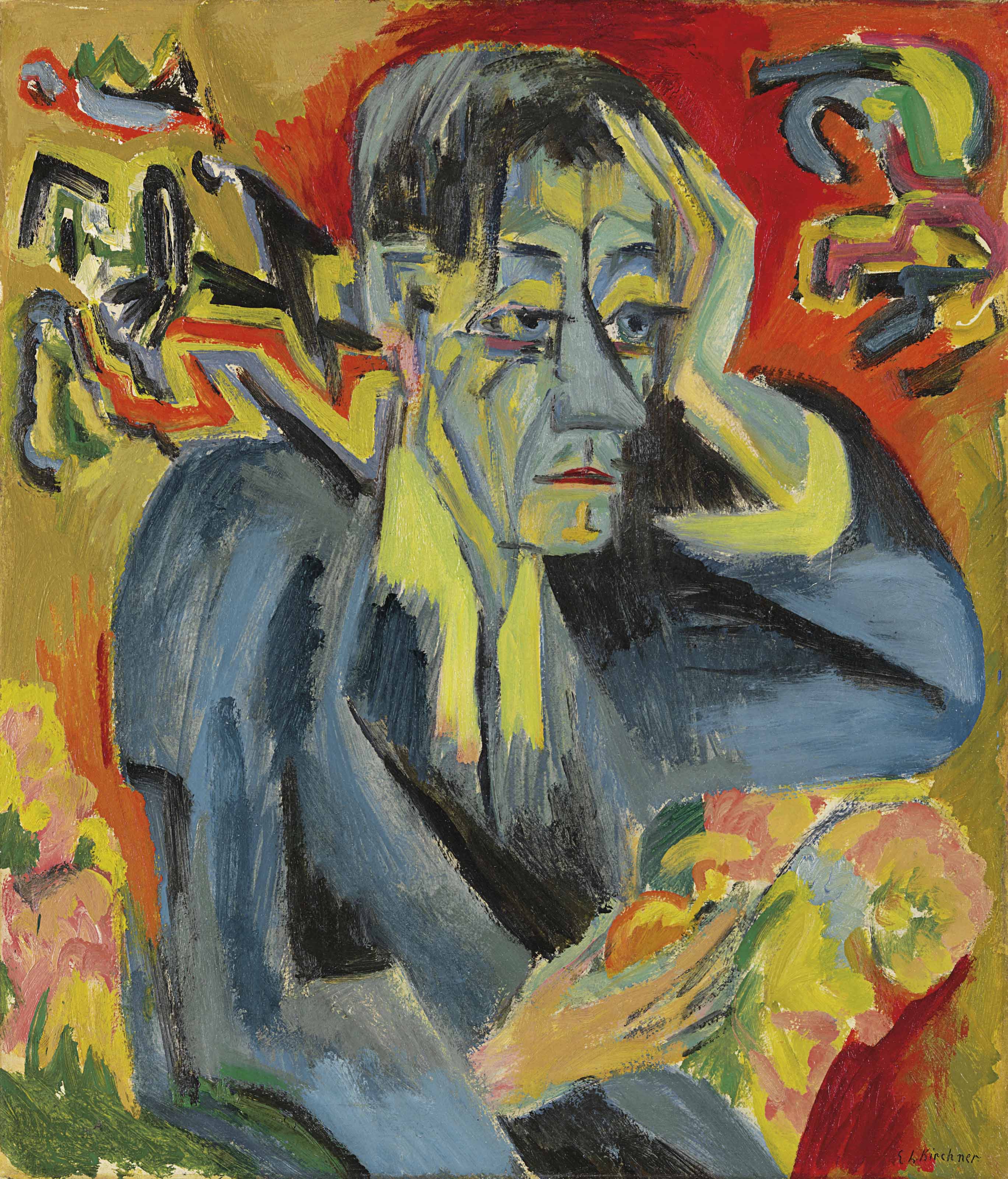 Ernst Ludwig Kirchner (18801938) , Bildnis des Dichters