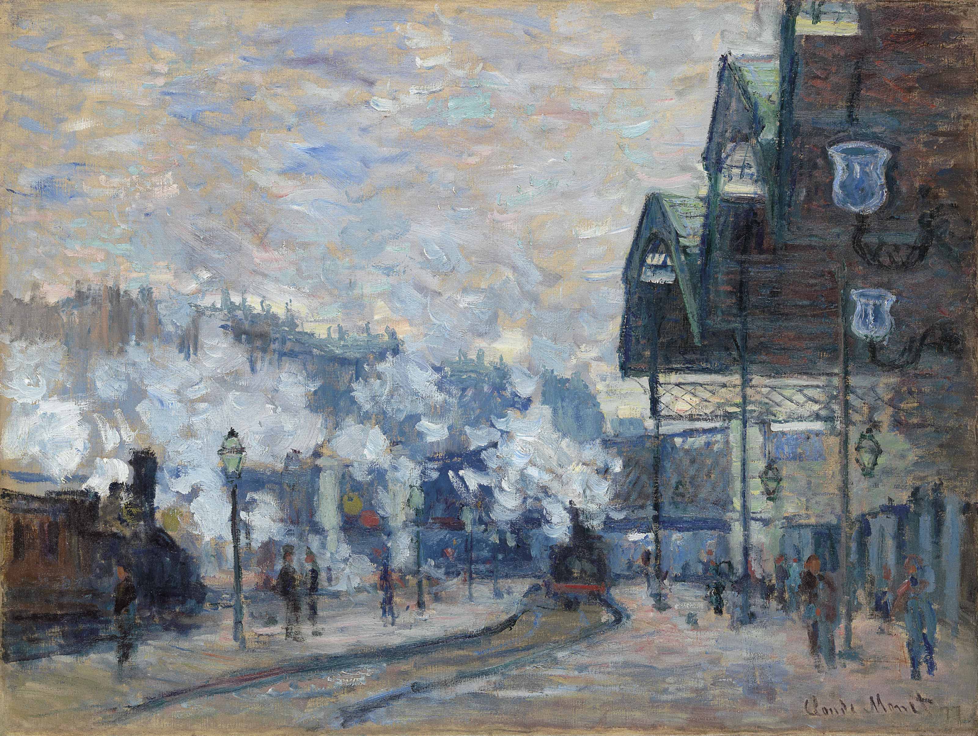 Claude Monet (1840-1926), La Gare Saint-Lazare, vue extérieure, 1877. 23¾ x 31⅝  in (60.4 x 80.2  cm). Sold for £24,983,750 in the Impressionist & Modern Art Evening Sale on 20 June 2018 at Christie’s in London 