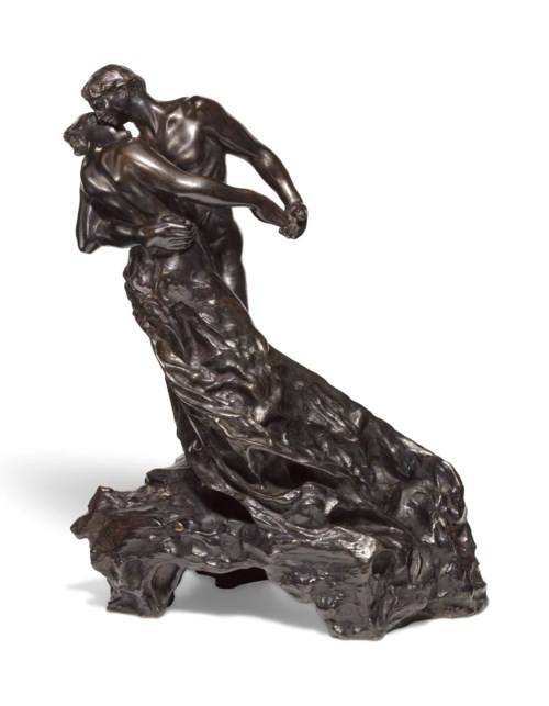卡蜜兒&middot;克洛岱爾（1864-1943），《華爾茲（大型作品）》，約1895年構思；1905年由尤金&middot;柏洛特鑄造，為25個已記錄的鑄造版本之一。銅雕、深棕色銅鏽。高18 3/8吋（46.5公分）。此作於2018年6月20日在佳士得倫敦售出，成交價1,112,750英鎊