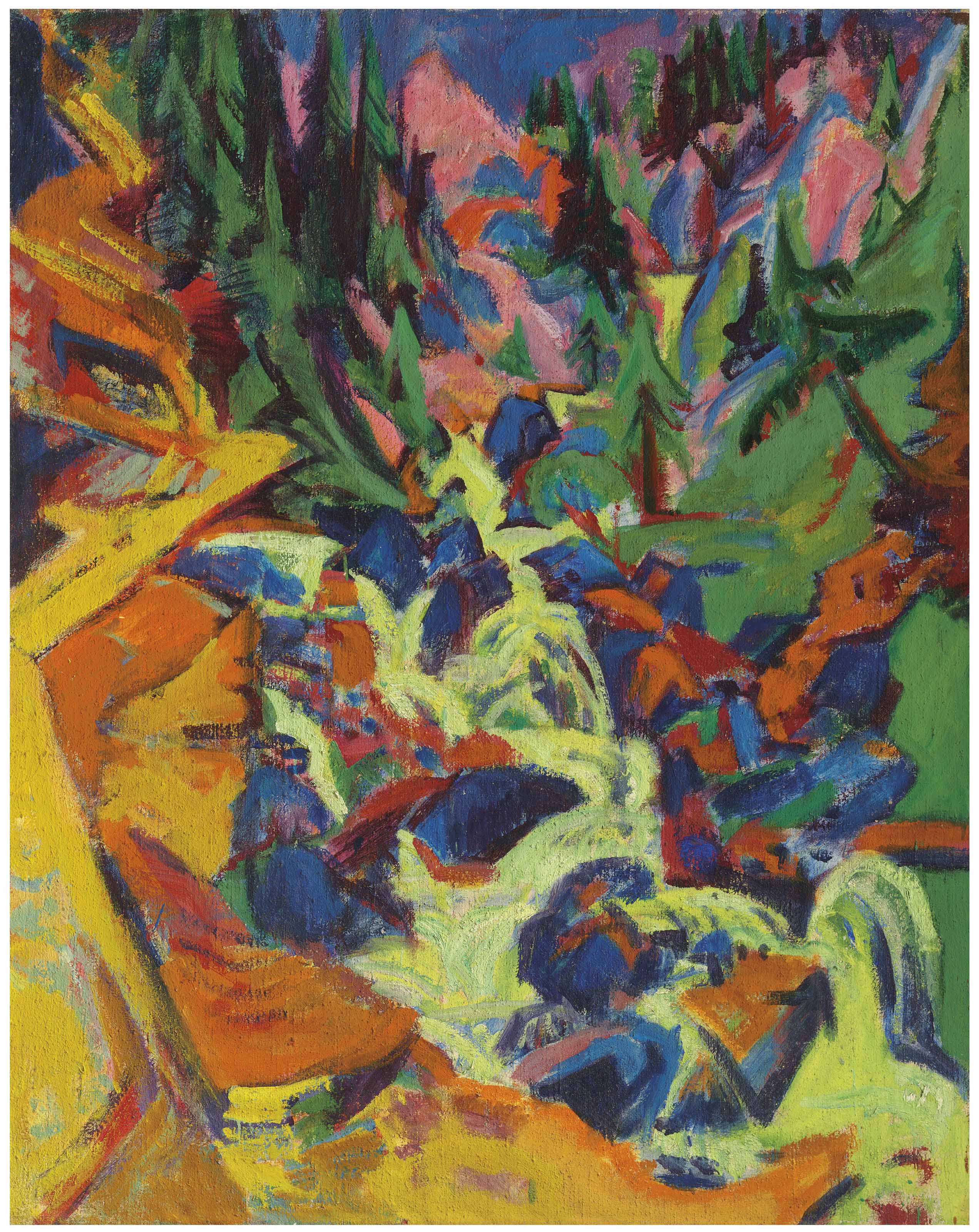 Ernst Ludwig Kirchner (18801938) , Der Wasserfall (recto