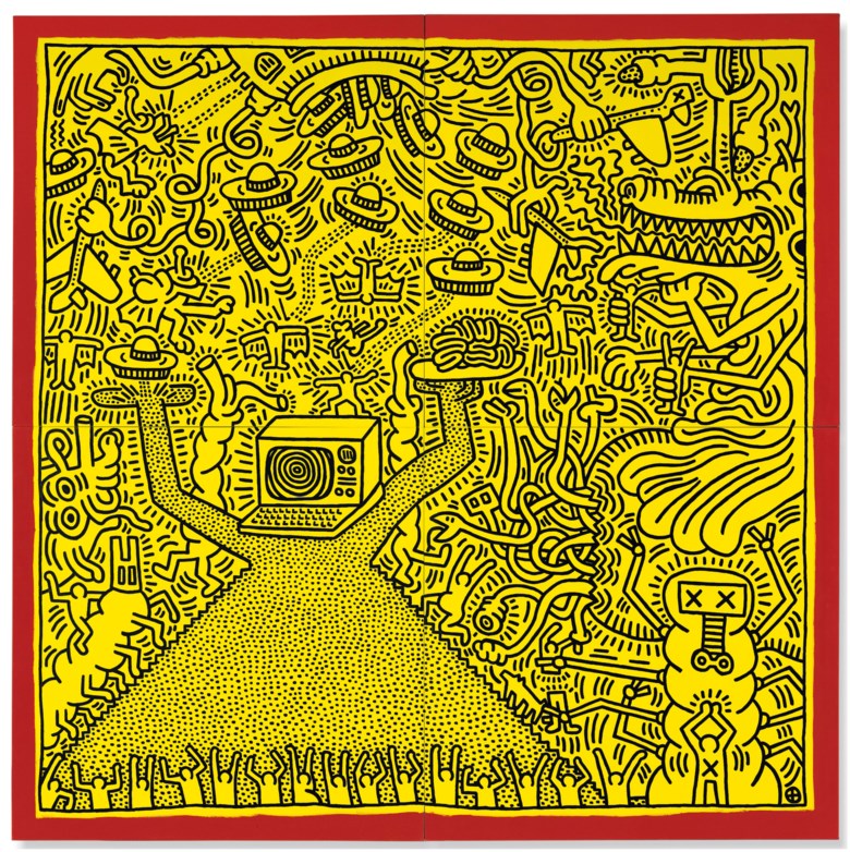 Keith Haring (1958-1990), Untitled, executed in April 1984. Overall 120 x 120 in (304.8 x 304.8 cm). Sold for £3,946,250 in the Post War and Contemporary Art Evening Auction on 4 October 2018 at Christie’s in London