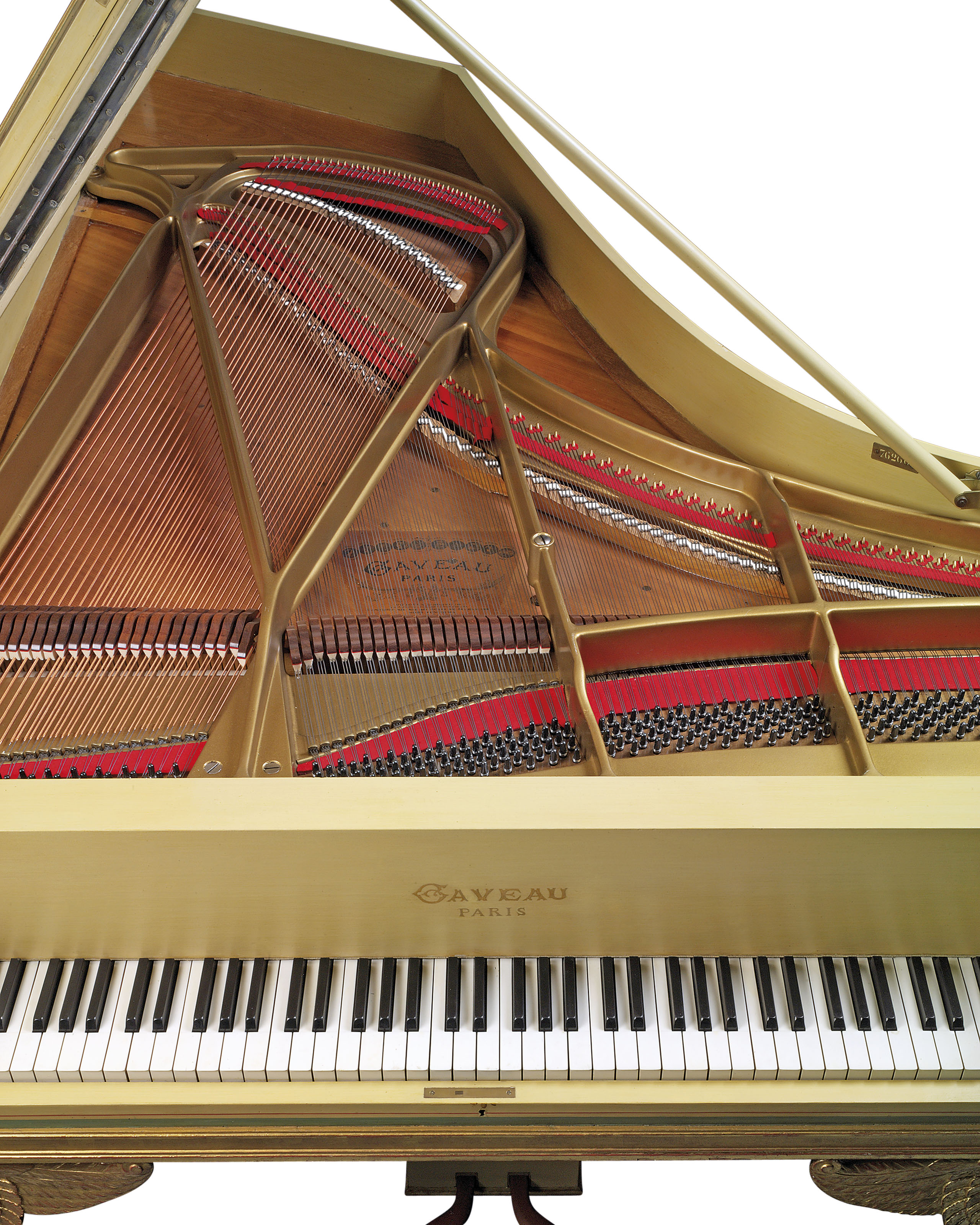 A FRENCH POLYCHROME PAINTED AND PARCELGILT GRAND PIANO , BY GAVEAU