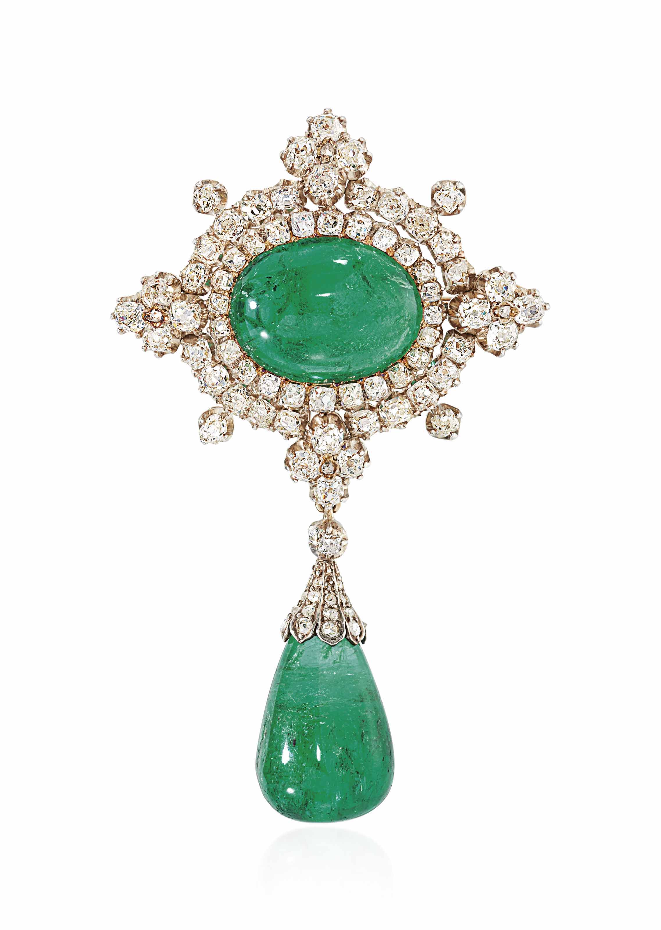 LATE 19TH CENTURY EMERALD AND DIAMOND BROOCH Christie's