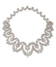 Art D 201 Co Diamond And Imitation Diamond Tiara Necklace