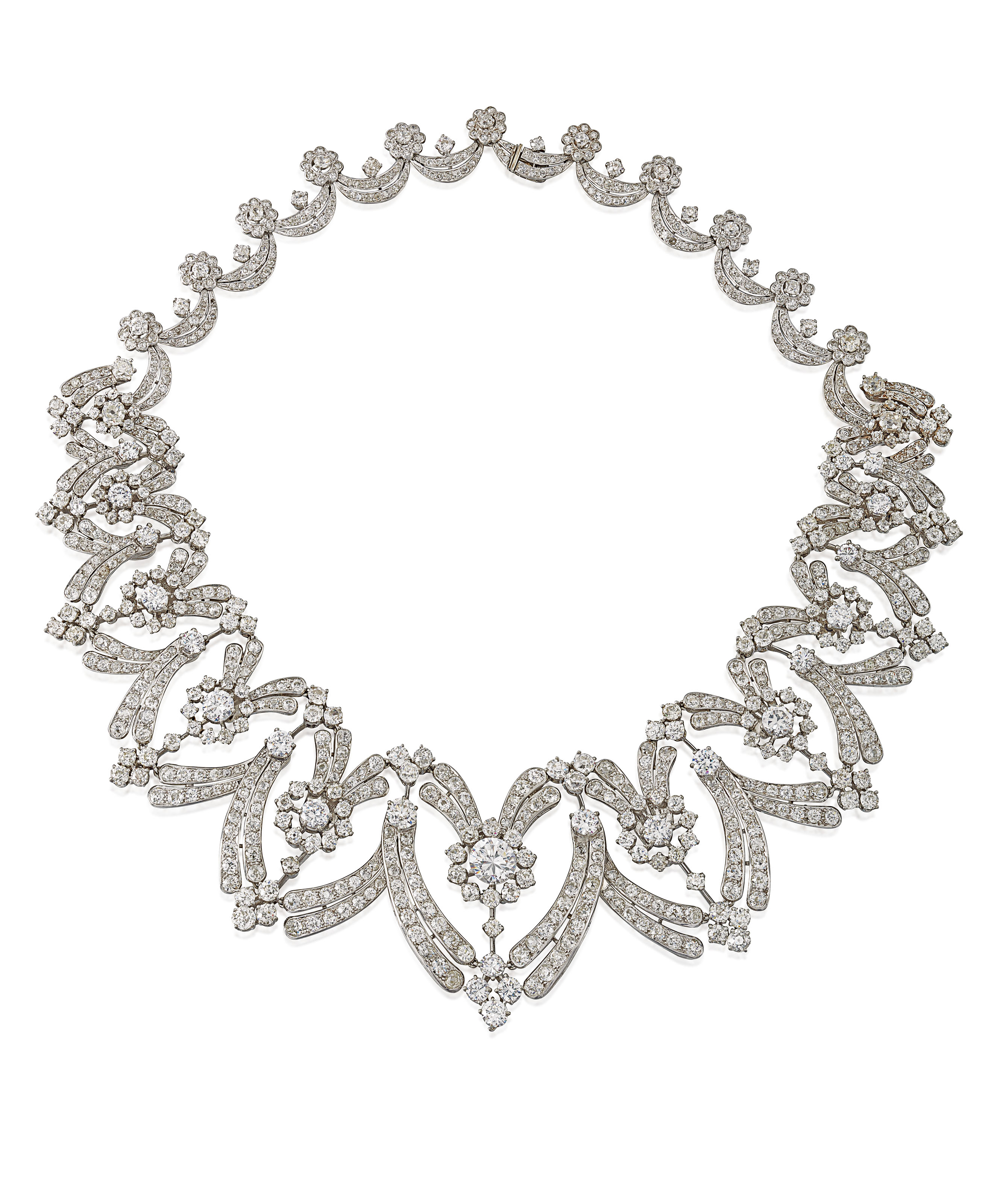 ART DÉCO DIAMOND AND IMITATION DIAMOND TIARA/NECKLACE, BOUCHERON
