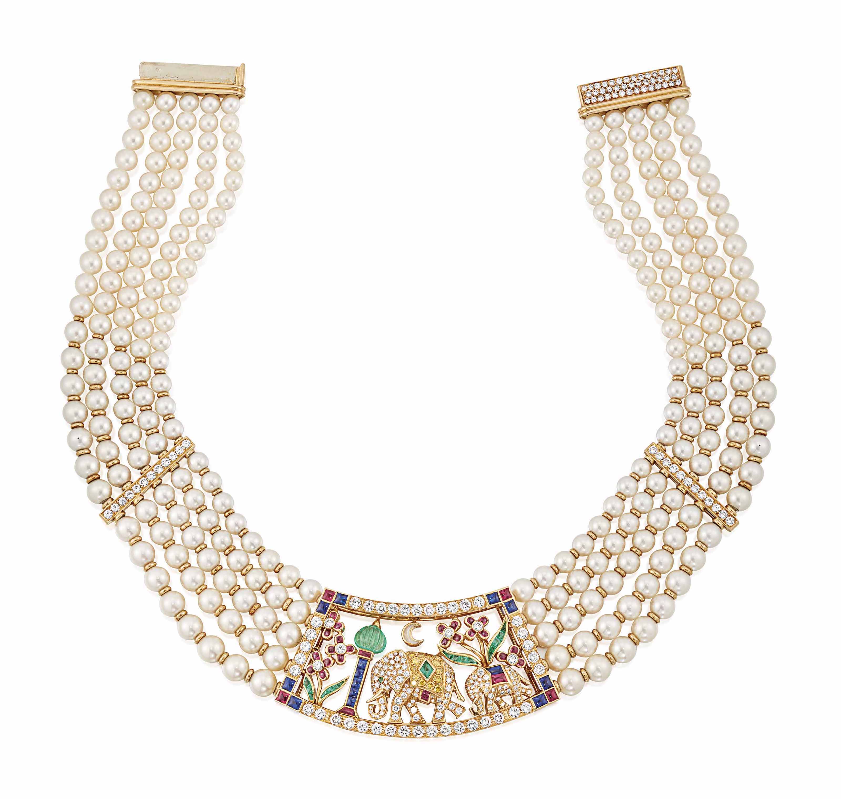 cartier pearl and diamond necklace