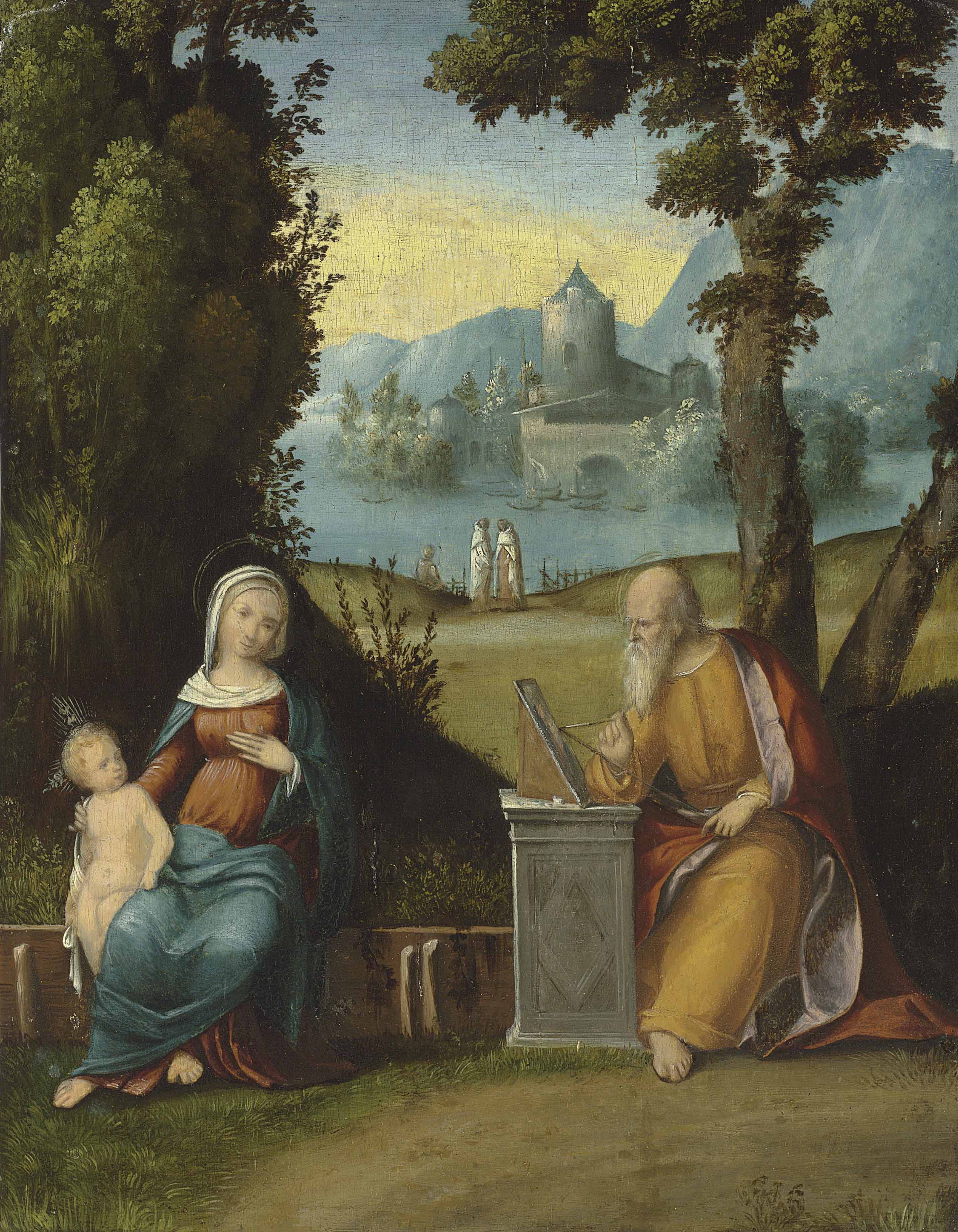 Benvenuto Tisi Il Garofalo Ferrara 1481 1559 The Madonna And Child Painted By Saint Luke In A Landscape 15th Century Paintings Christie S