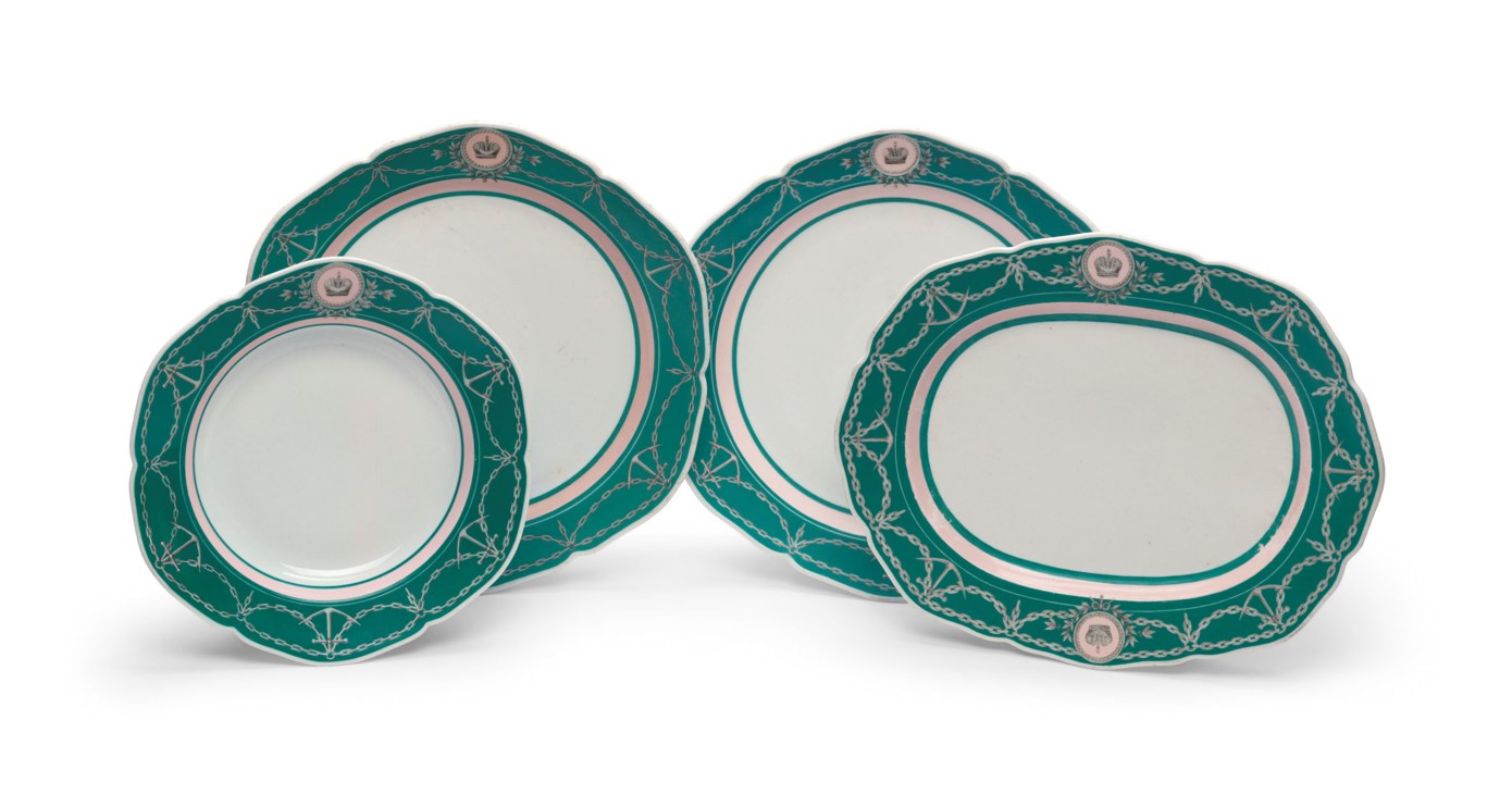 A GROUP OF PORCELAIN TABLEWARE FROM THE IMPERIAL YACHT SERVICE LIVADIYA
