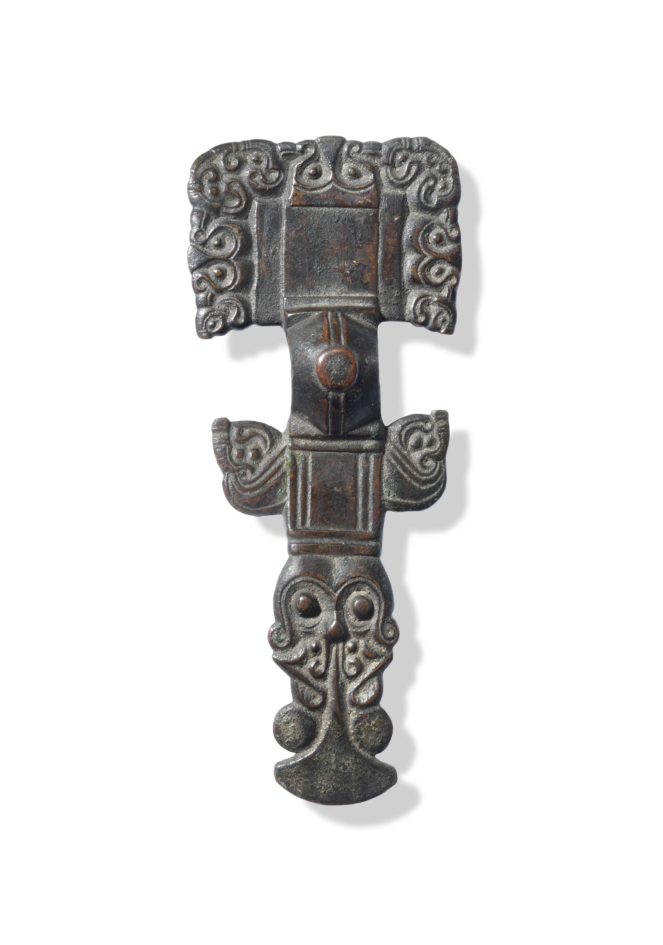 An Anglo Saxon Bronze Square Headed Brooch Circa 6th Century