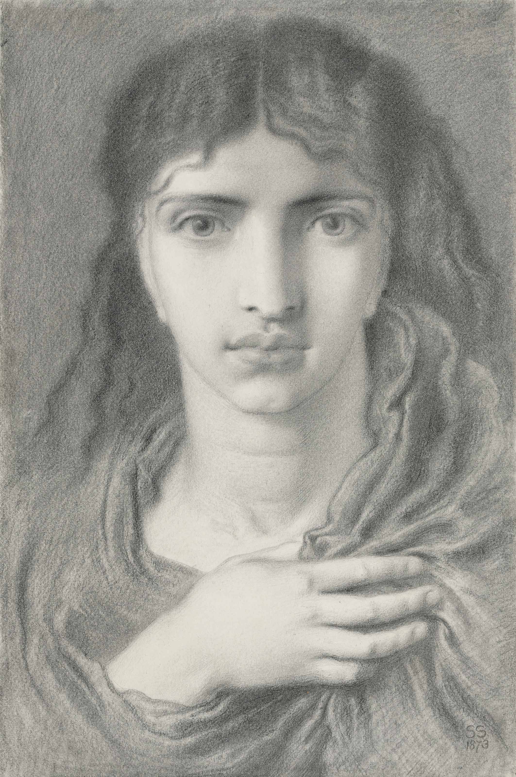 Simeon Solomon (1840-1905), Night, 1873. 18⅛ x 12⅛  in (46 x 30.7  cm). Sold for &pound;26,250 on 11 July 2018 at Christie&rsquo;s in London