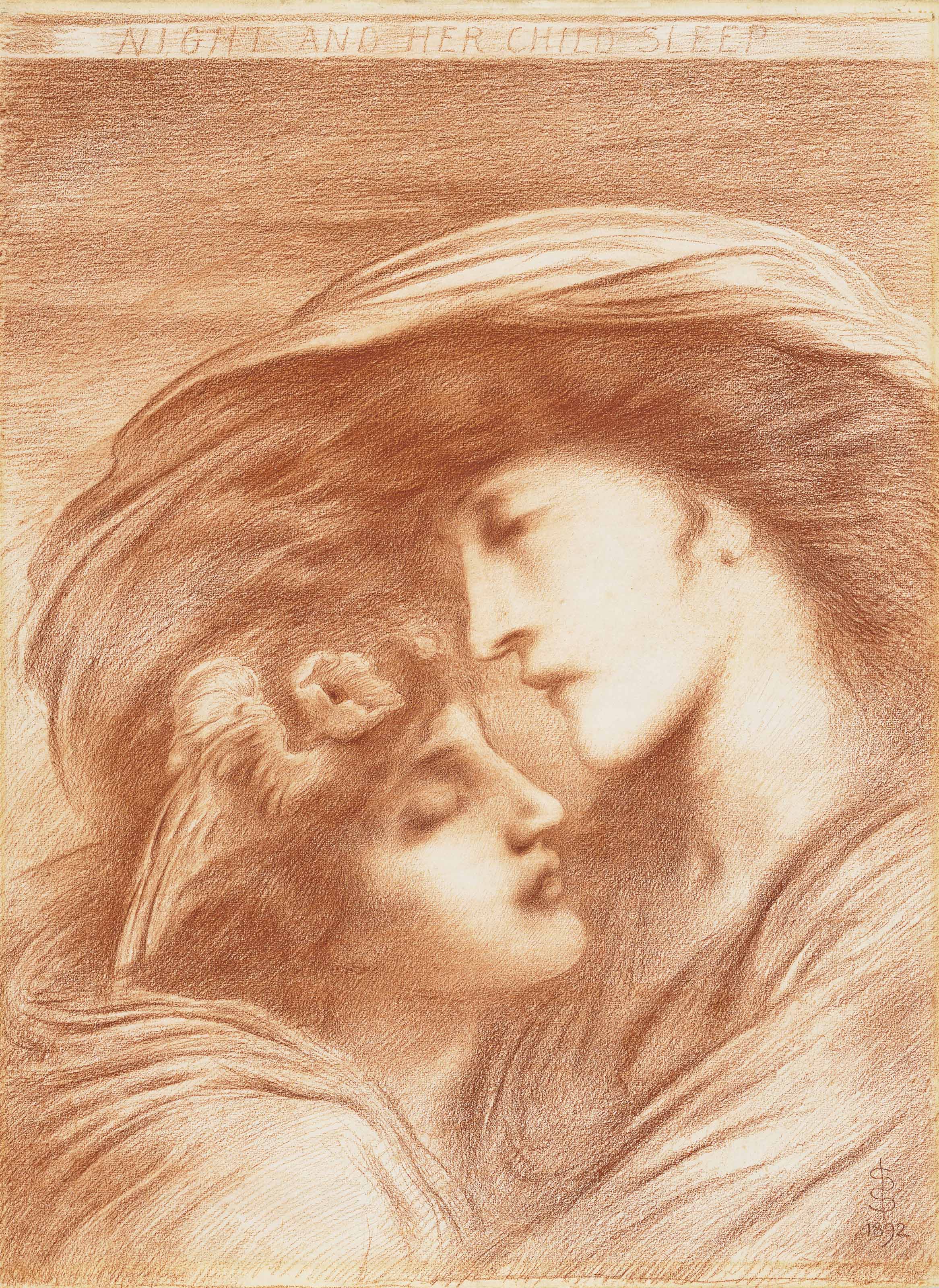 Simeon Solomon (1840-1905), Night and Her Child Sleep, 1892. 28⅞ x 22 in (73.2 x 55.8 cm). Sold for &pound;47,500&nbsp;on 11 July 2018 at Christie&rsquo;s in London