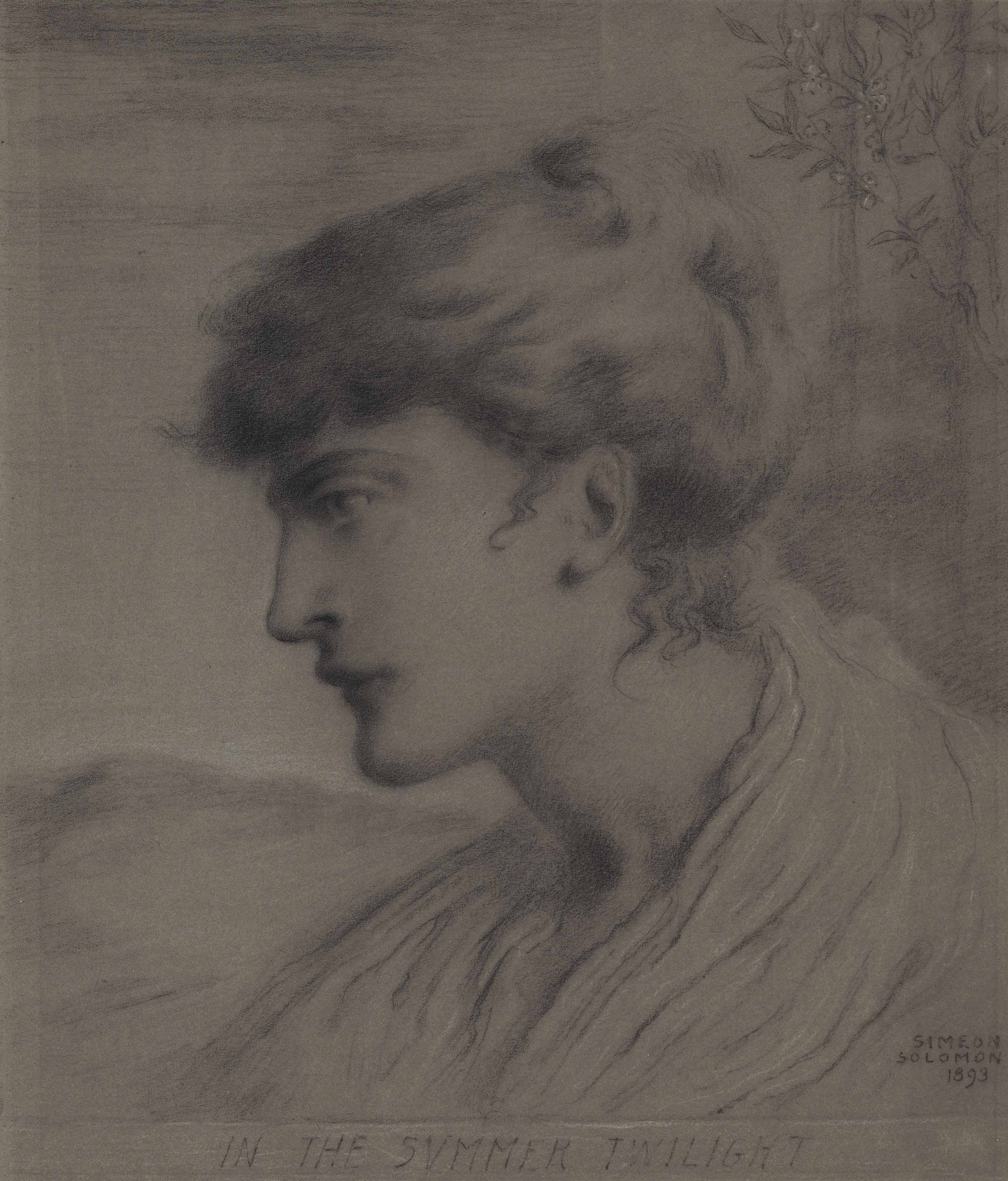Simeon Solomon (1840-1905), In the Summer Twilight. 20 x 17⅜  in (50.8 x 44.1  cm). Sold for &pound;5,000 on 11 July 2018 at Christie&rsquo;s in London