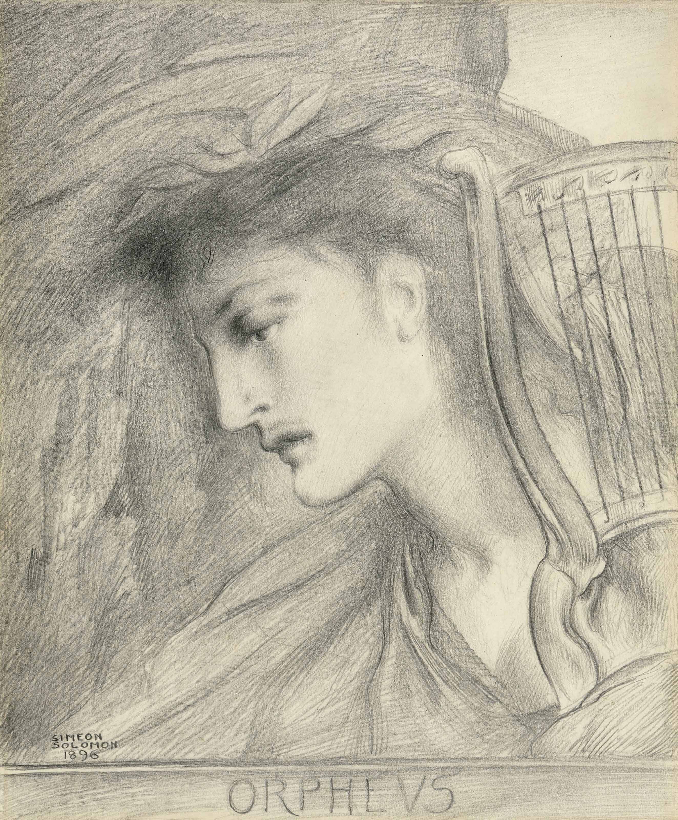 Simeon Solomon (1840-1905), Orpheus, 1896. 20 x 16  in (50.8 x 40.8  cm). Sold for &pound;30,000 on 11 July 2018 at Christie&rsquo;s in London