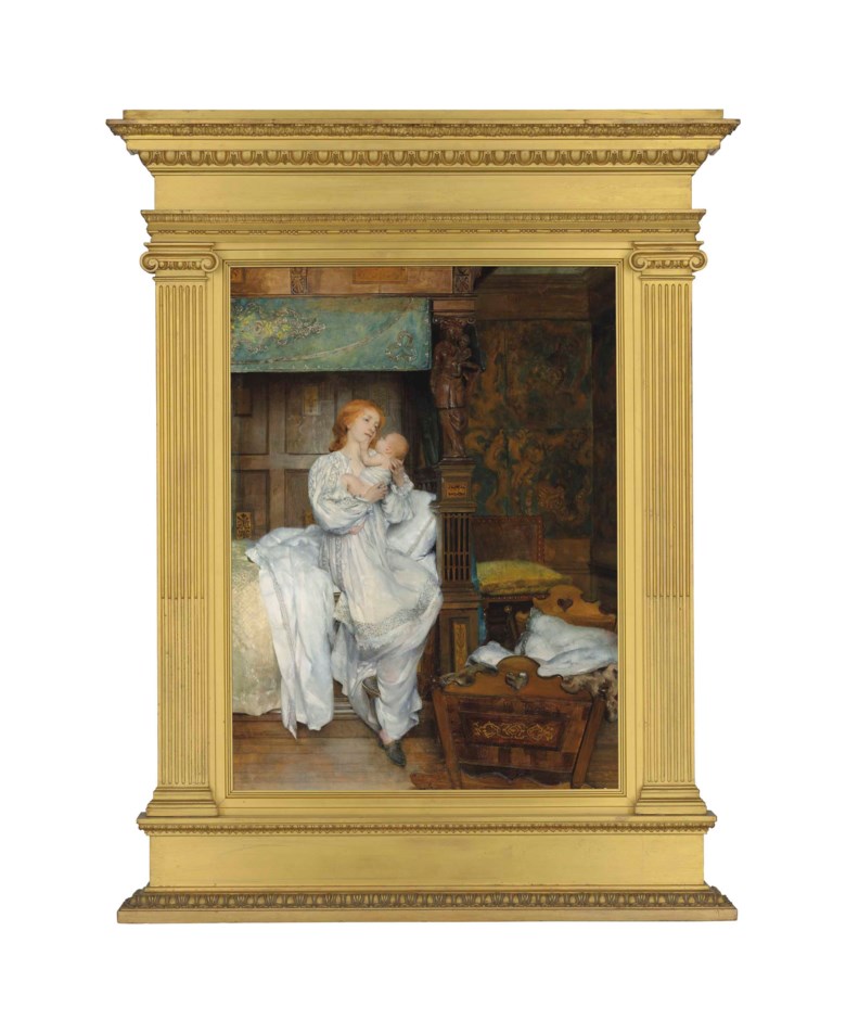 Laura, Lady Alma-Tadema (1852-1909), Bright Be Thy Noon. Oil on canvas. 27 x 19¾  in (68.6 x 50.2  cm). Sold for £112,500 on 11 July 2018 at Christie’s in London
