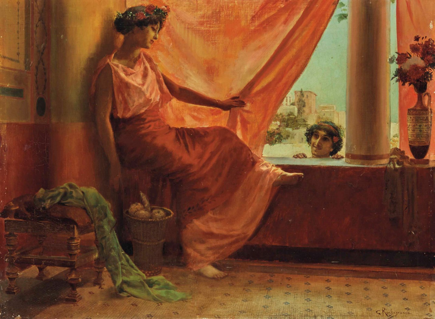 Georges Antoine Rochegrosse (French, 1859-1938), Le Rideau rouge d ...