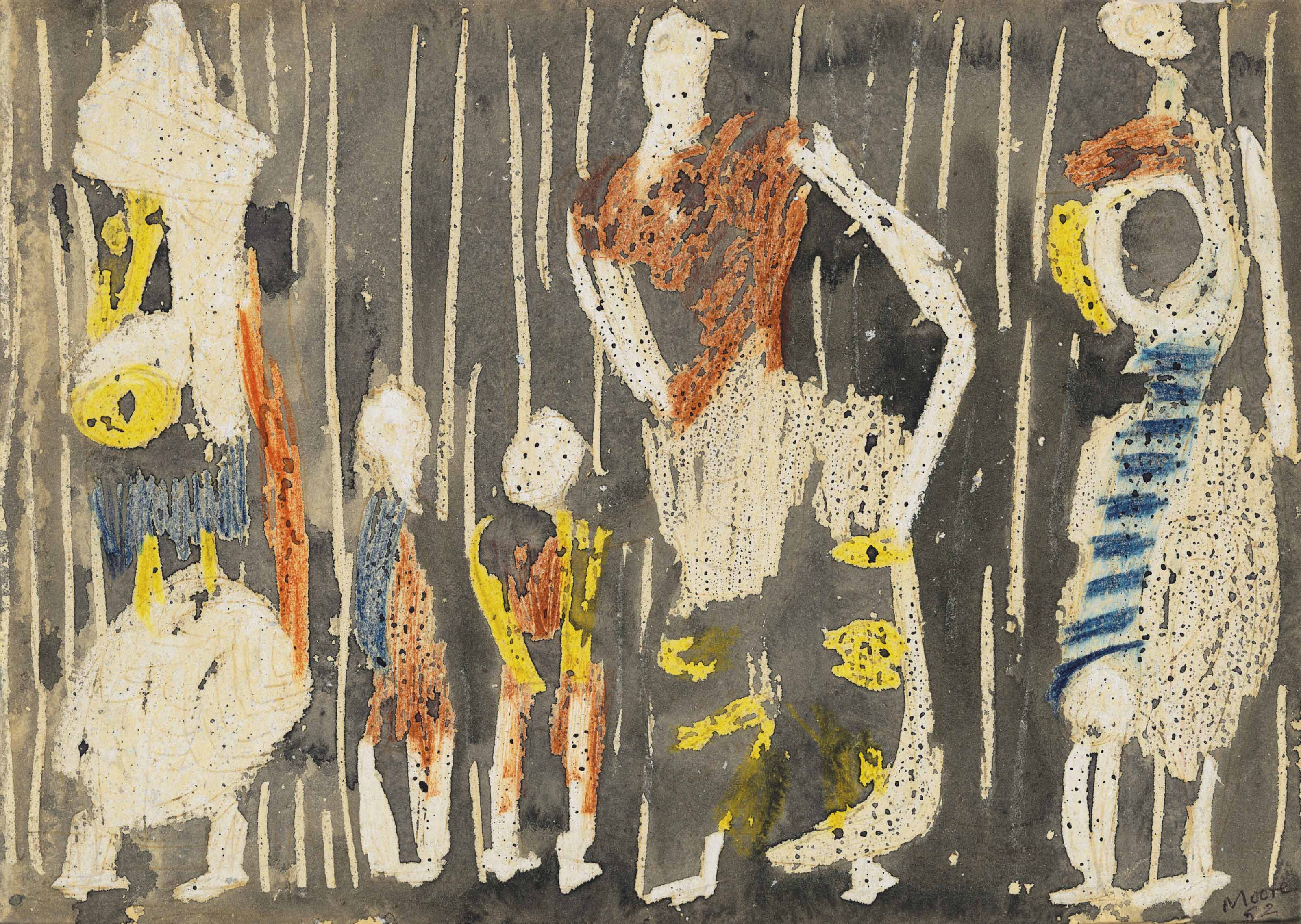 Textile Design: Standing Figures 