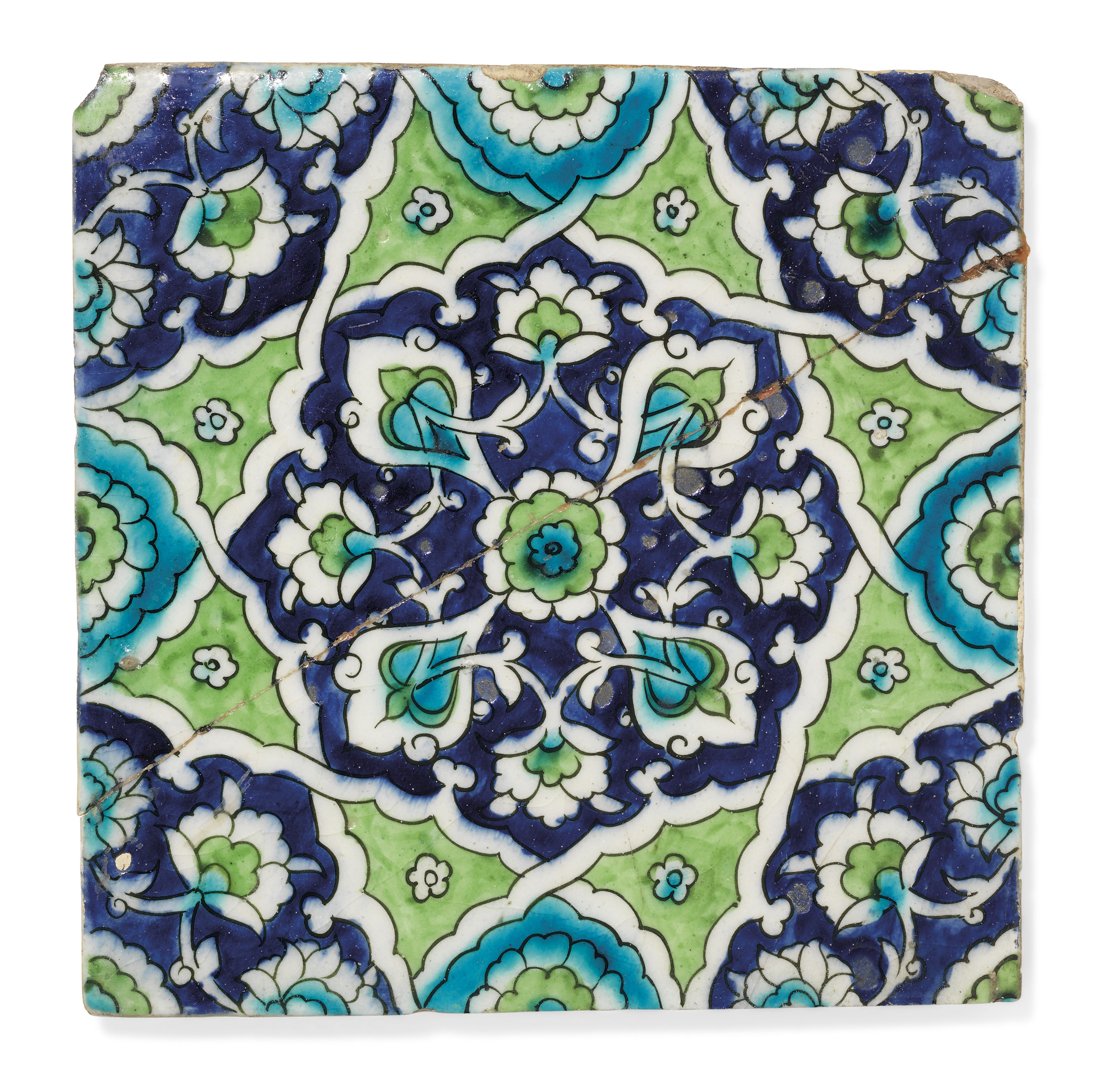 TWO DAMASCUS POTTERY TILES , OTTOMAN SYRIA, 16TH CENTURY Christie's