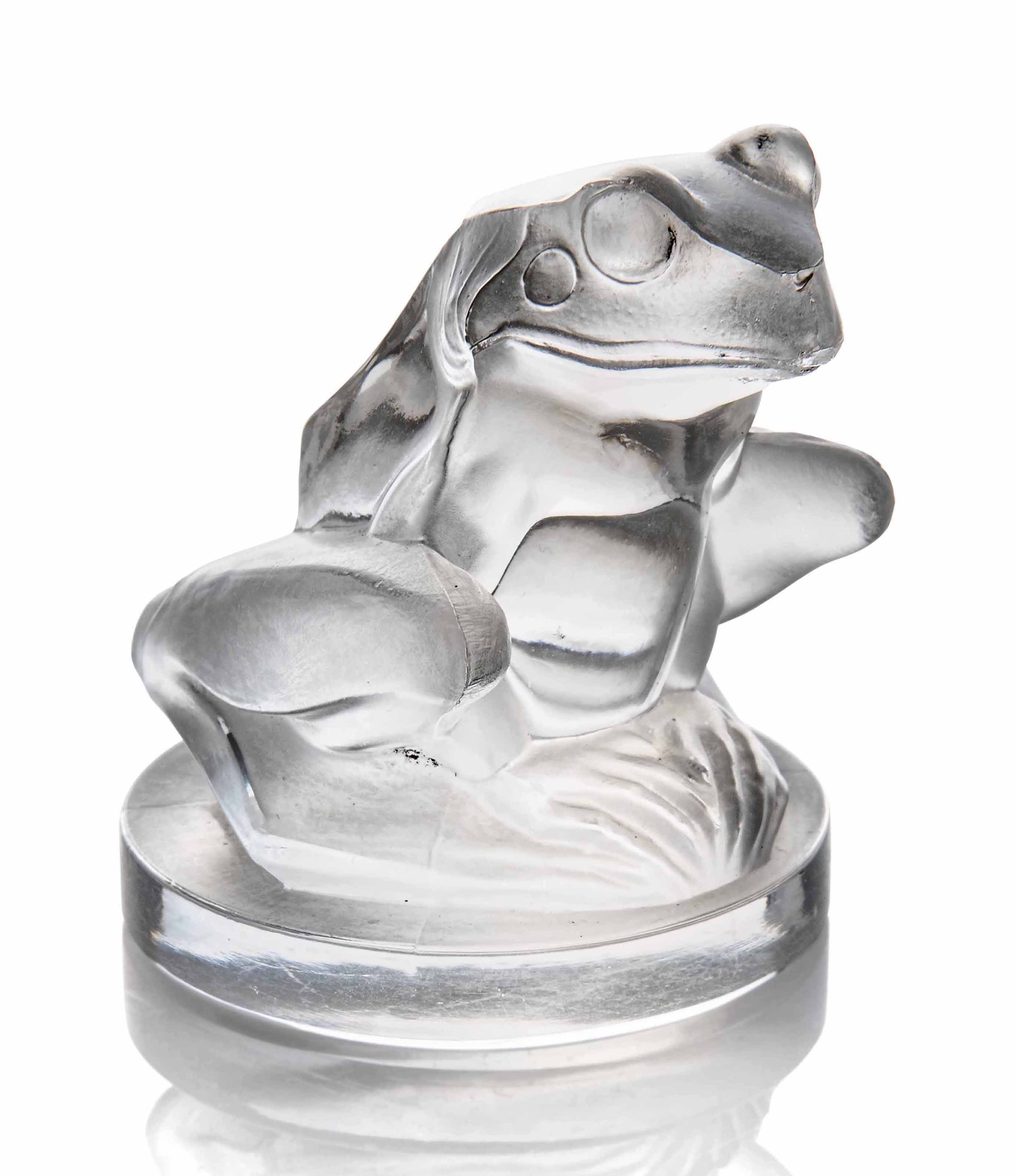 A &lsquo;Grenouille&rsquo; car mascot, no. 1146, designed 1928. 2&frac12; in (6 cm) high. Sold for &pound;7,500 on 15 May 2018 at Christie&rsquo;s in London