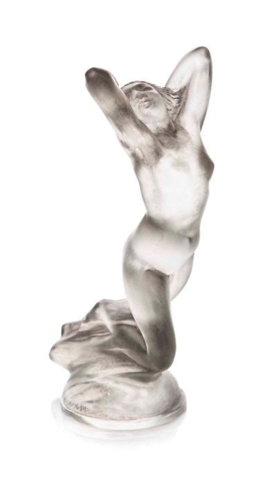 A ‘Vitesse’ car mascot, no. 1160, designed 1929. 7¼ in (18.5 cm) high. Sold for £5,625 on 15 May 2018 at Christie’s in London