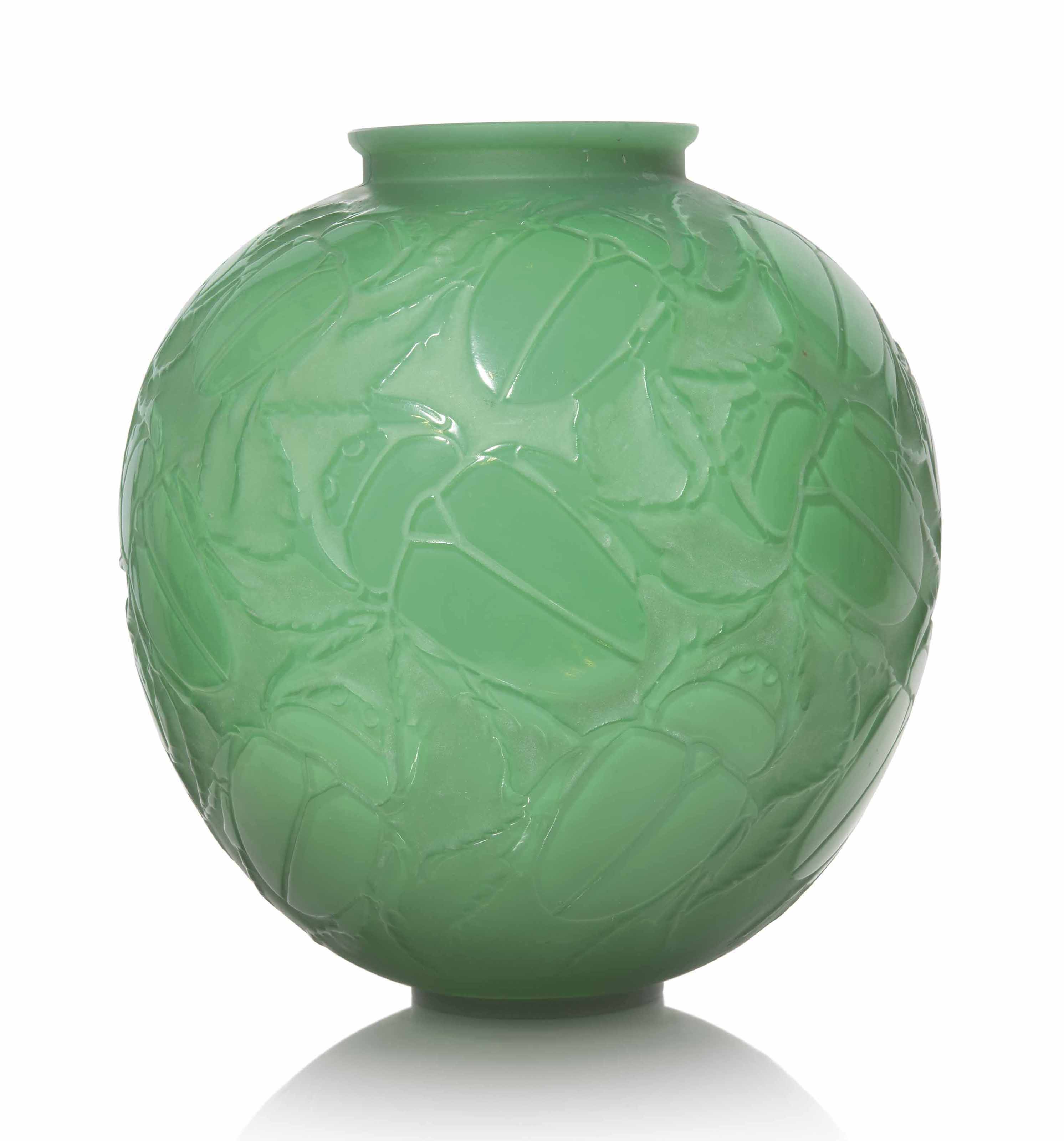 A &lsquo;Gros Scarabees&rsquo; vase, no. 892, designed 1923. 11&frac12; in (29 cm) high. Sold for &pound;32,500 on 15 May 2018 at Christie&rsquo;s in London