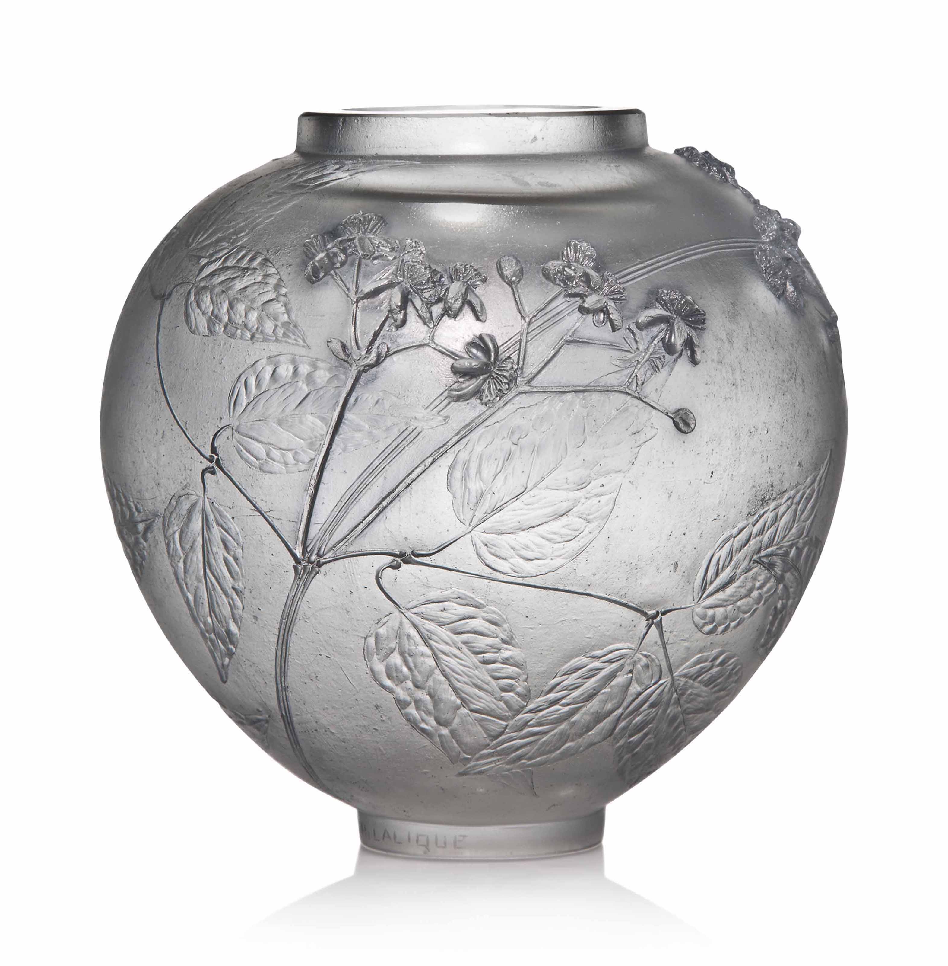 A unique &lsquo;Cl&eacute;matites&rsquo; cire perdue vase, no. CP 232, designed 1920. 6⅜ in (16.3 cm) high. Sold for &pound;56,250 on 15 May 2018 at Christie&rsquo;s in London