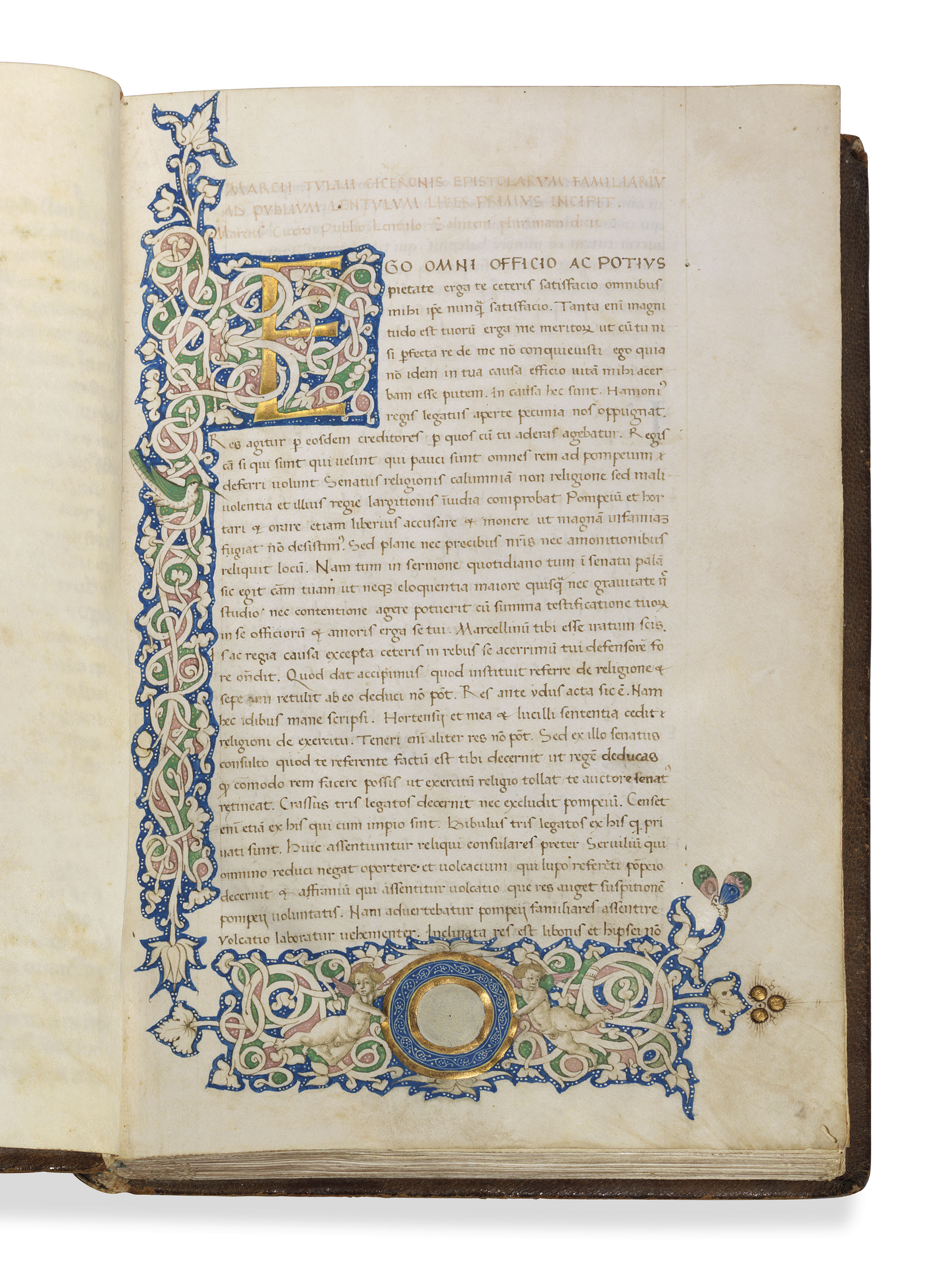 CICERO, Marcus Tullius, Epistolae ad Familiares, in Latin, illuminated