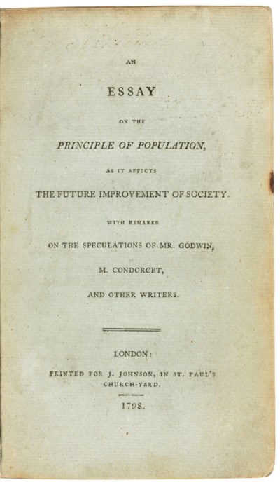 thomas malthus an essay on the principle of population