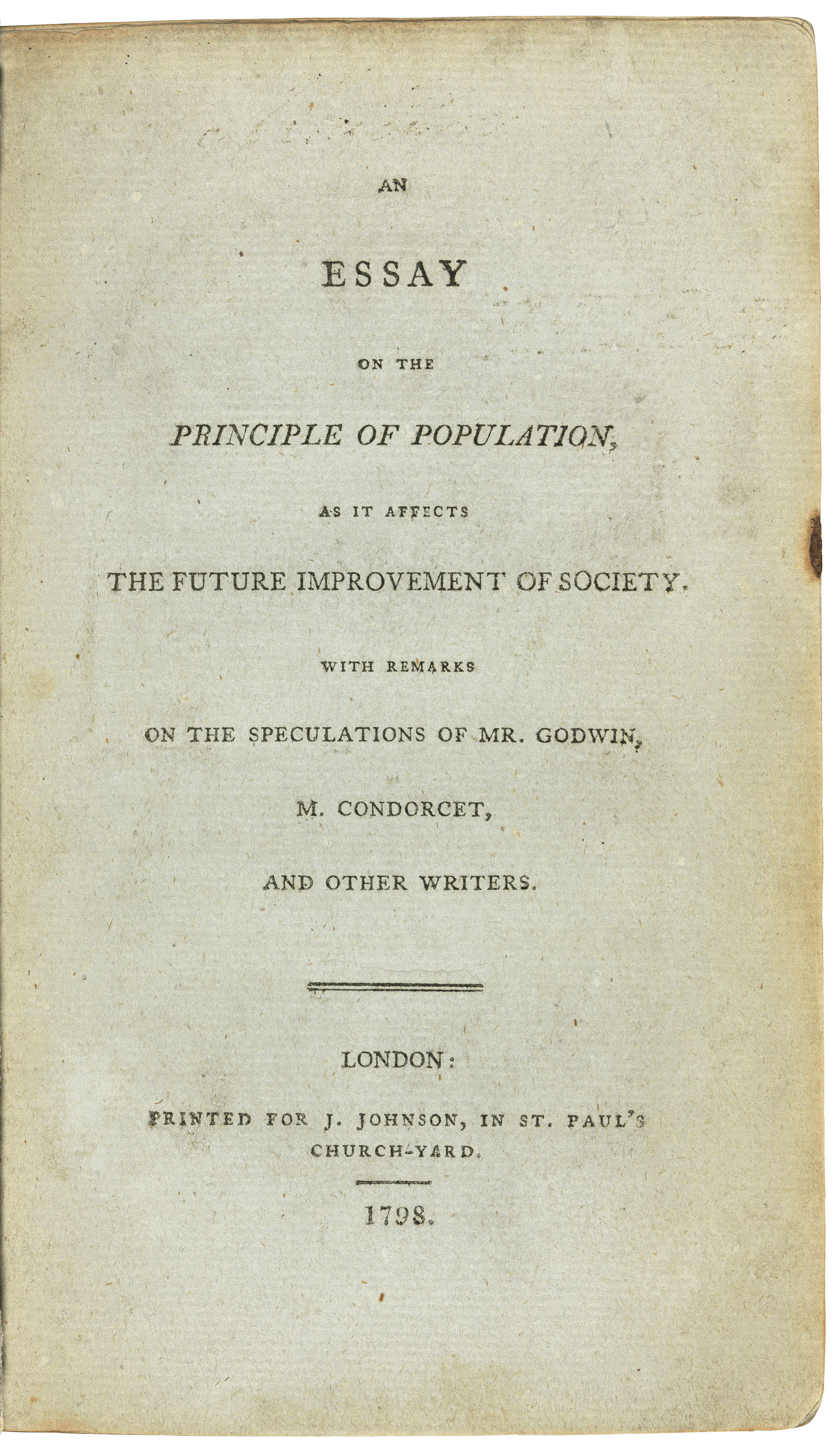 thomas malthus an essay on the principle of population