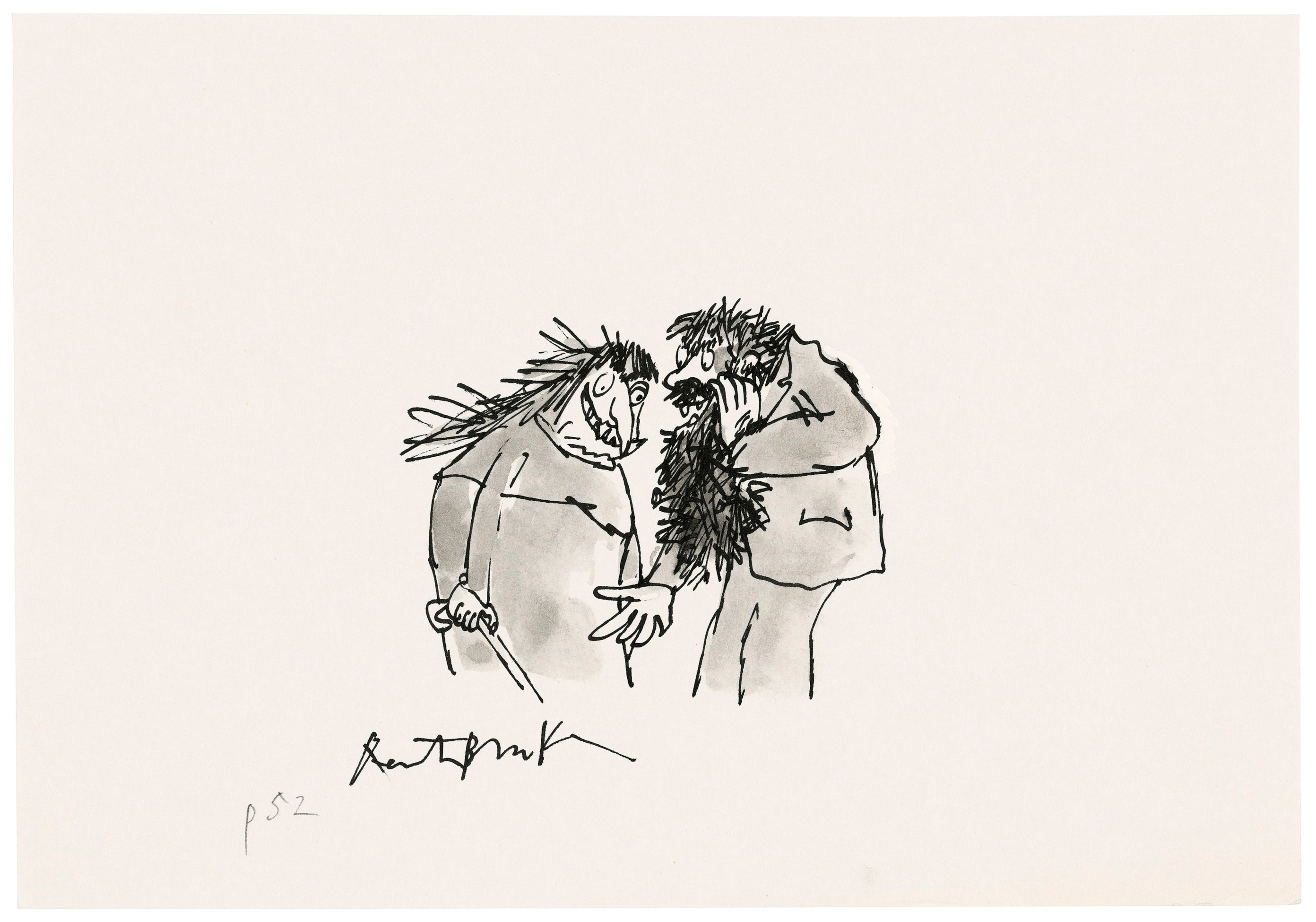 Quentin Blake (b. 1932), Mr Twit whispers to Mrs Twit | Christie's