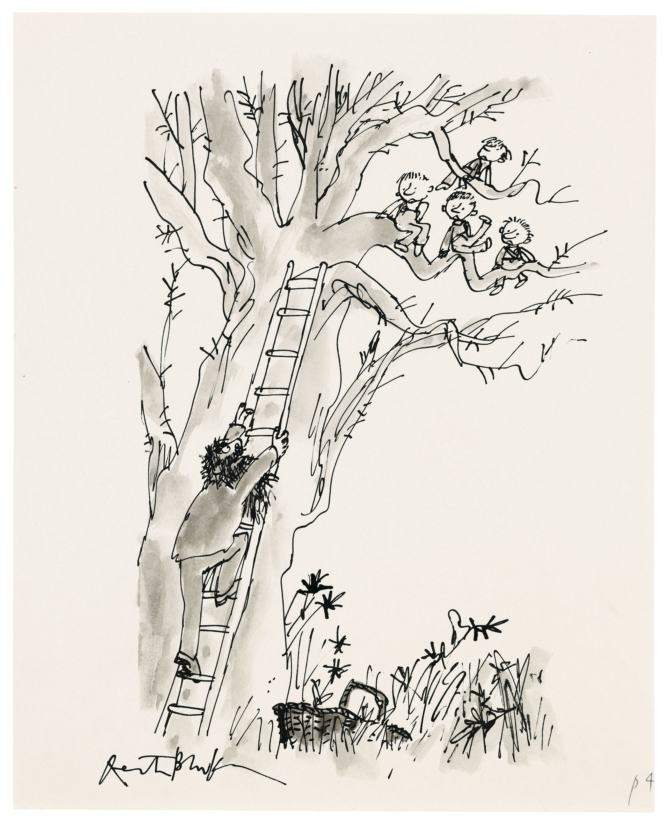 Quentin Blake (b. 1932), Mr Twit whispers to Mrs Twit | Christie's