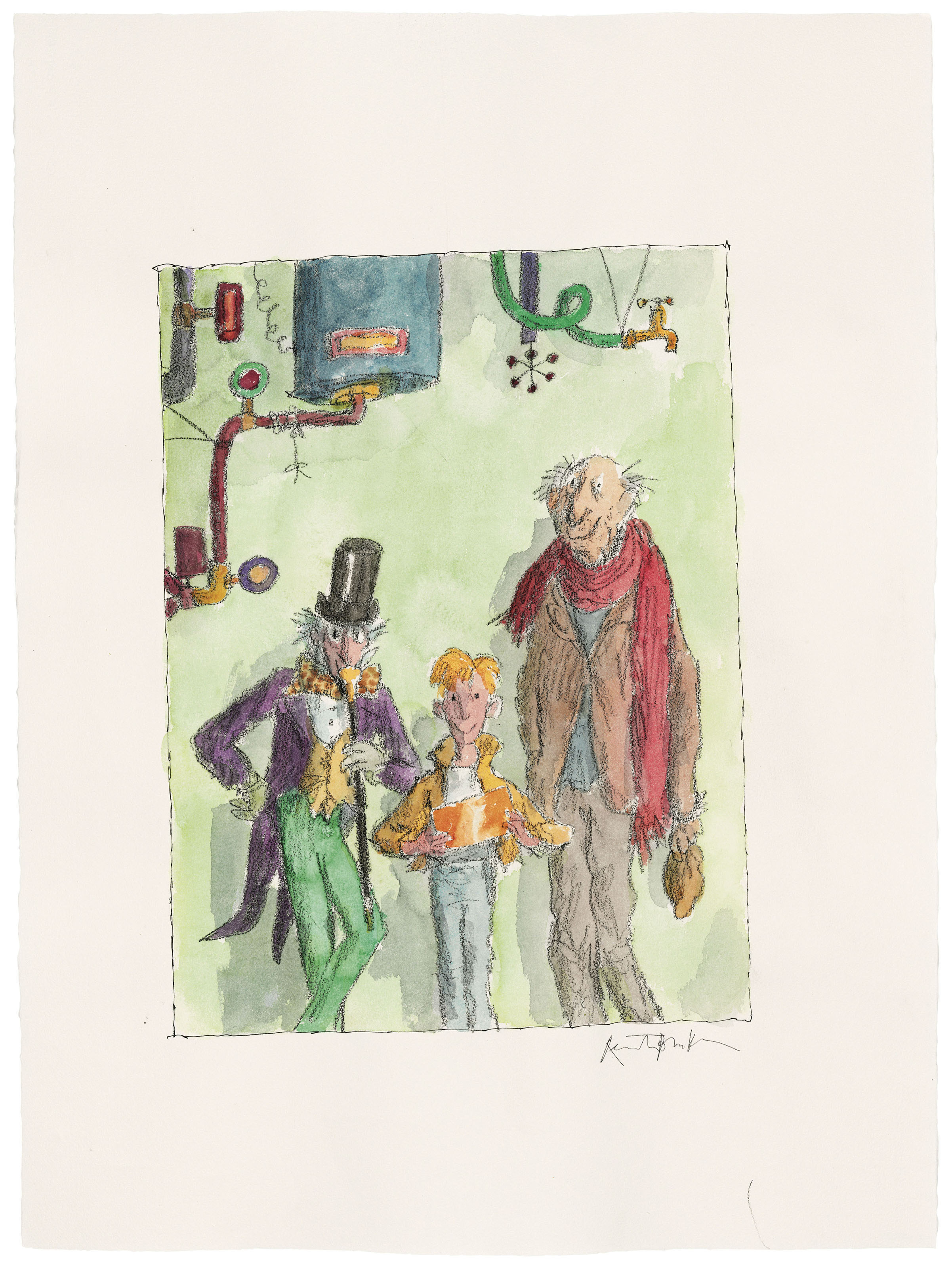 Quentin Blake B 1932 Charlie Willie Wonka And Grandpa Joe Drawings Watercolors England Christie S