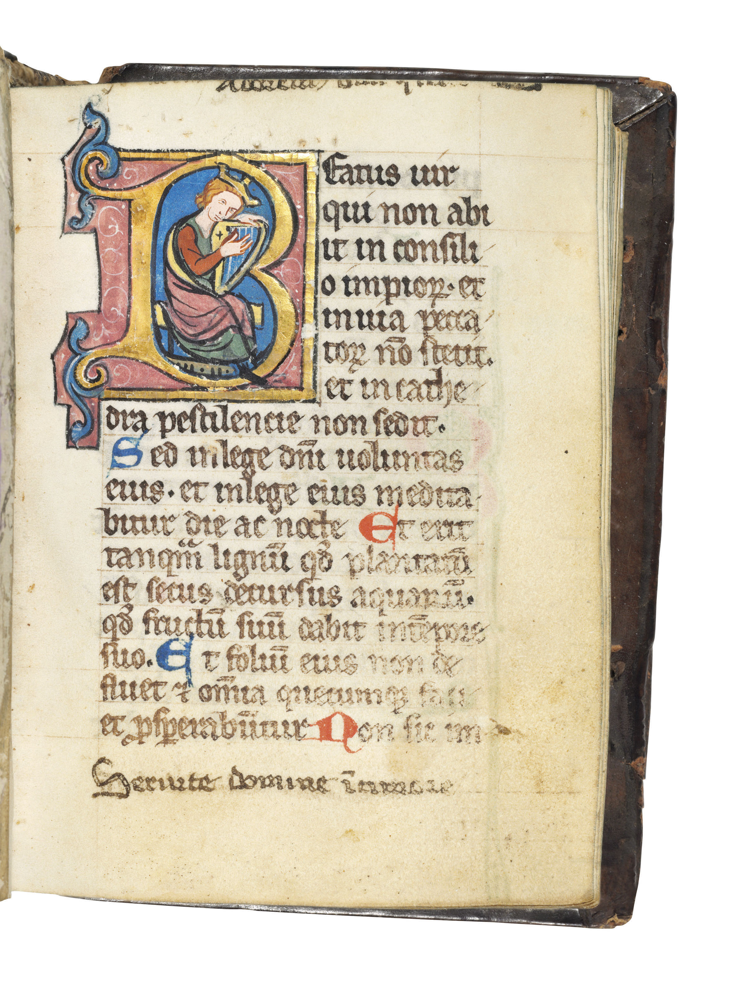PSALTER, in Latin, illuminated manuscript on vellum, [Cologne, early