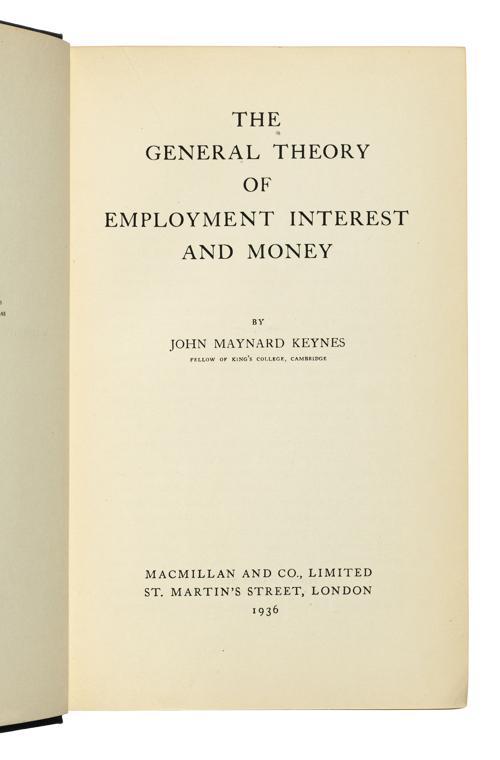 Keynes John Maynard 1883 1946 The General Theory Of Employment