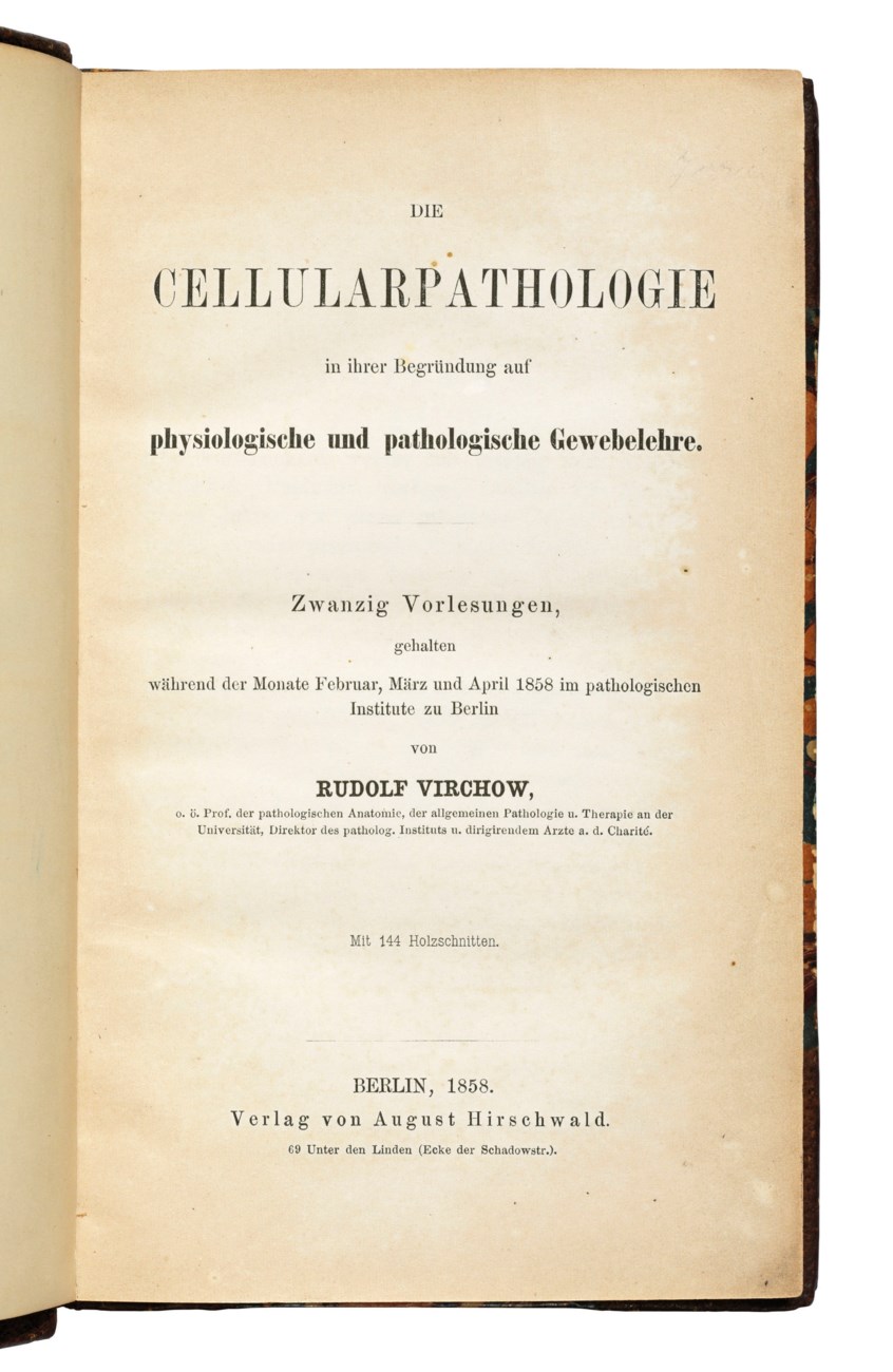 VIRCHOW, Rudolf (18211902). Die Cellularpathologie in ihrer Begründung