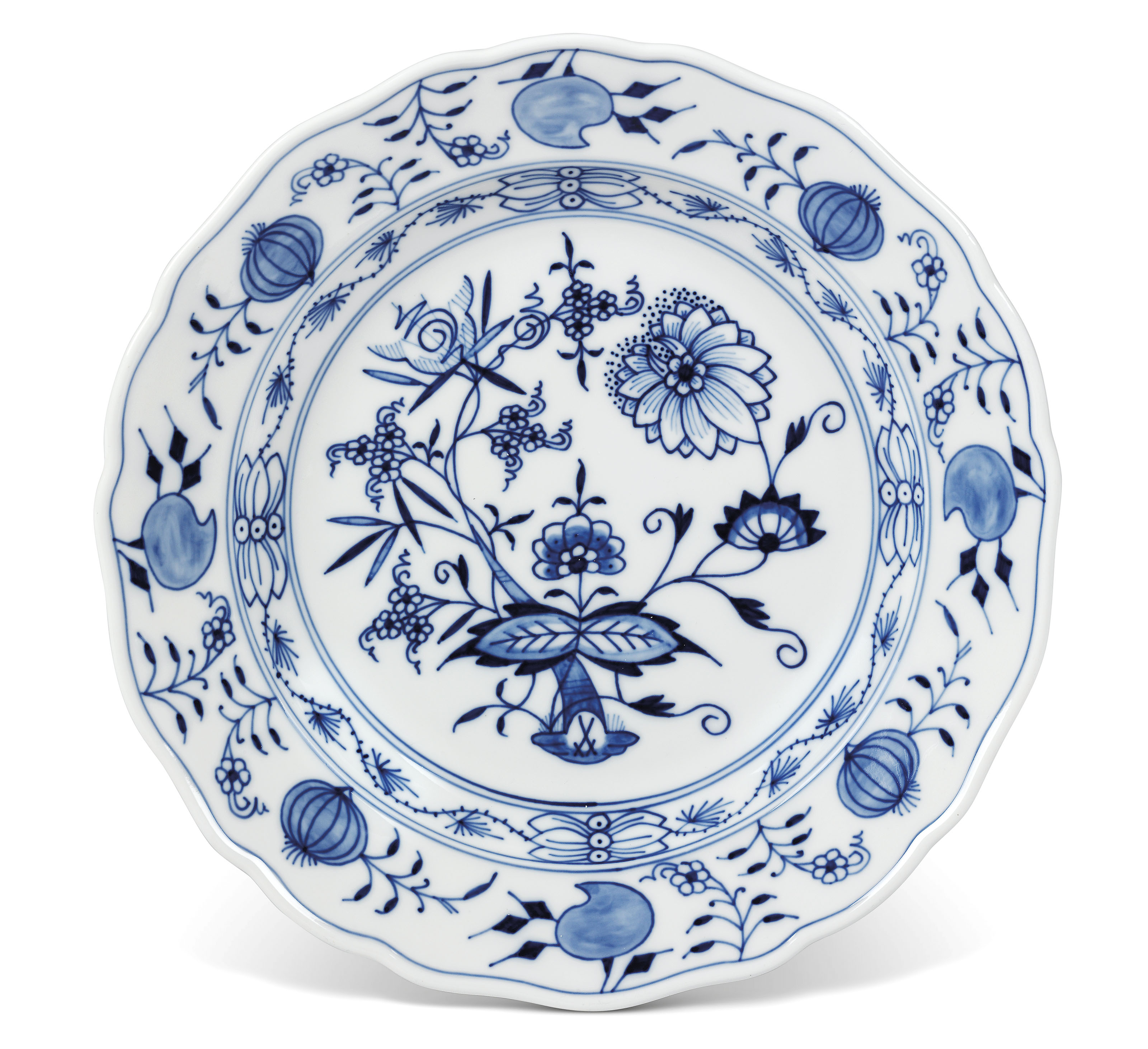 A MEISSEN BLUE ONIONPATTERN COMPOSITE PART TABLESERVICE , 20TH