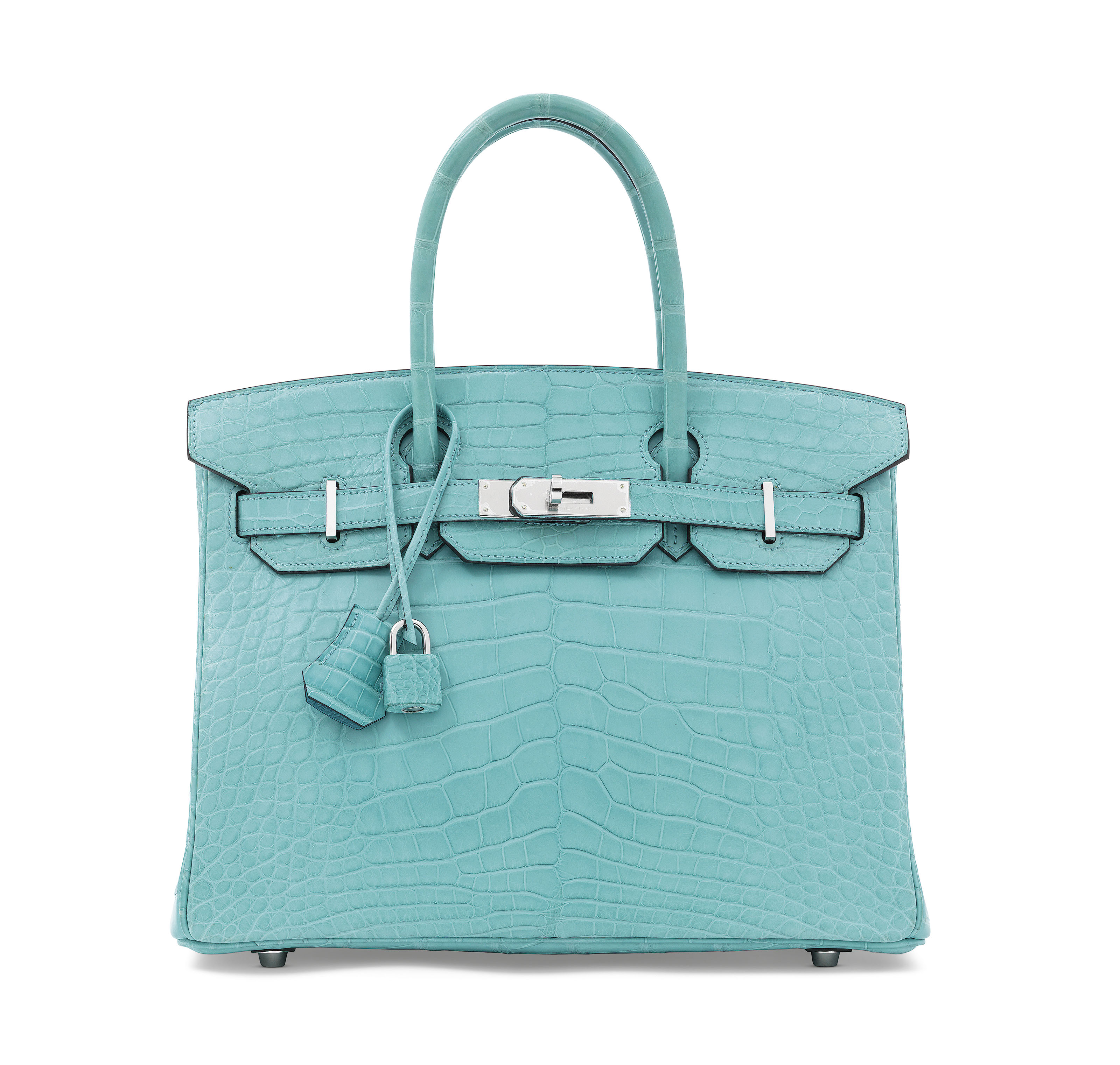A matte bleu saint cyr alligator Birkin 30 with palladium hardware, Herm&egrave;s, 2015. 30 w x 22 h x 15 d cm. Estimate: &pound;25,000-30,000. Offered in Handbags &amp; Accessories on 12 June at Christie&rsquo;s in London
Evoking seaside jaunts, this dreamy Birkin brings a touch of calm and serenity to any outfit.


    .captiondesc { font-family: LyonRegular, Arial, Helvetica, sans-serif!important; font-size: 20px!important; line-height: 30px!important; color: #000000!important; weight: normal!important; padding-top: 30px!important; }

