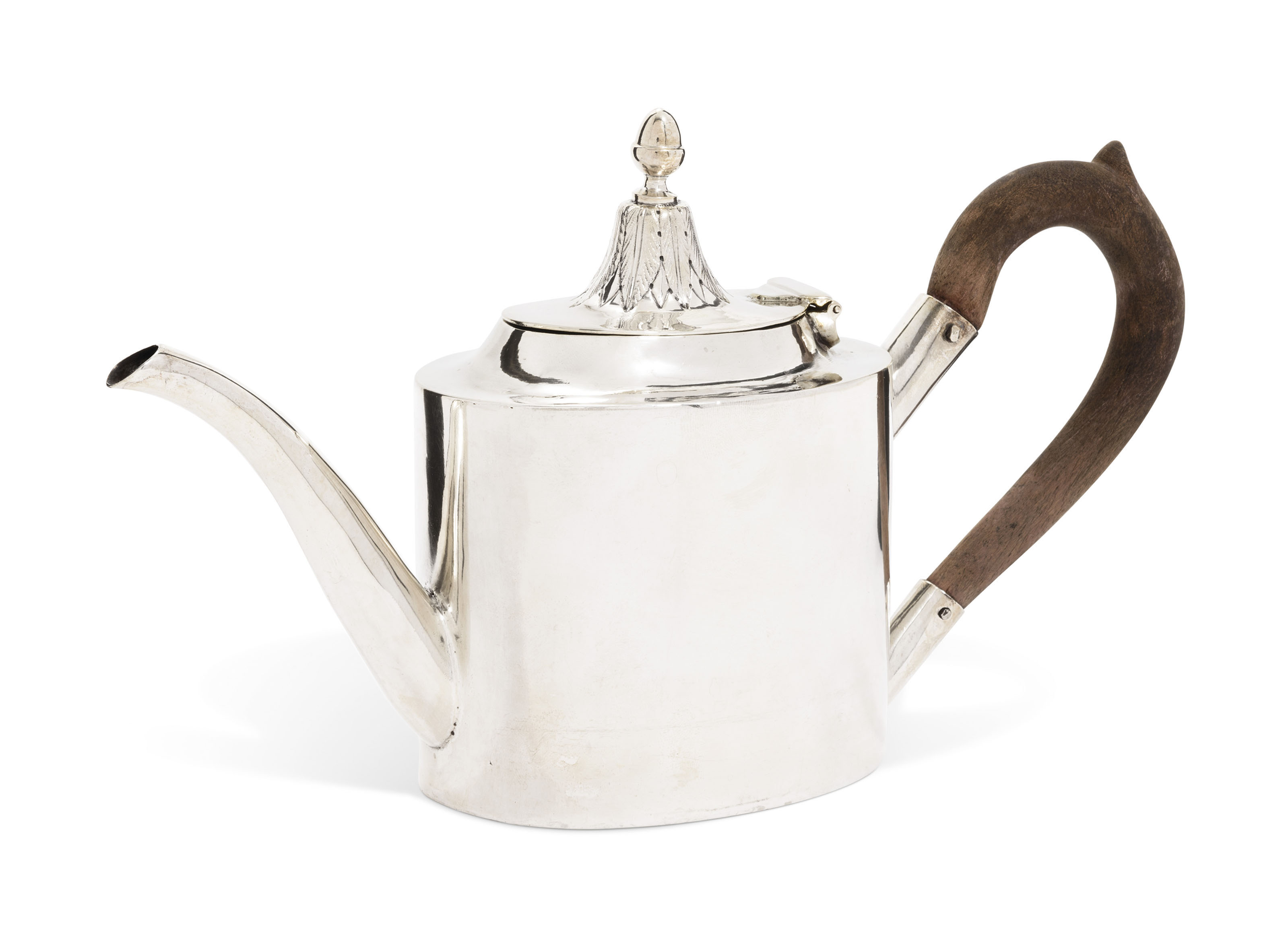 AN ITALIAN SILVER TEAPOT