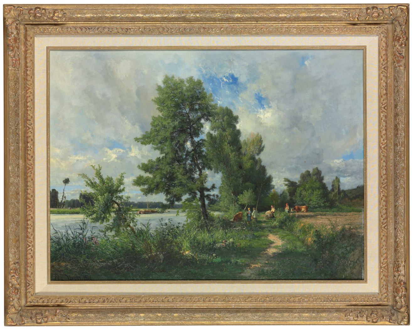 AlexandreRené Veron (French, 18261897), Au bord de la rivière