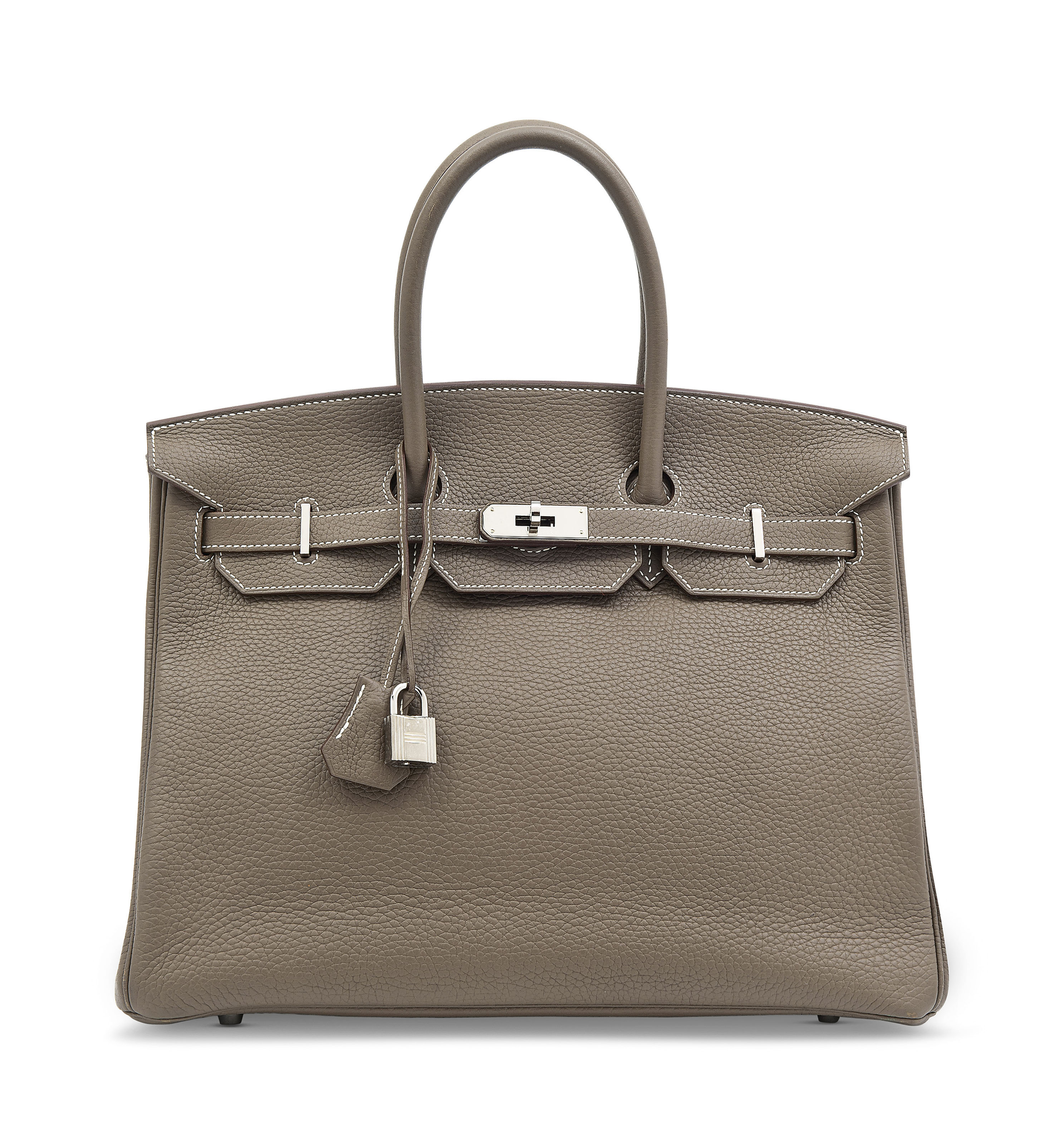 A GRIS ASPHALTE SWIFT LEATHER BIRKIN 25 WITH PALLADIUM HARDWARE