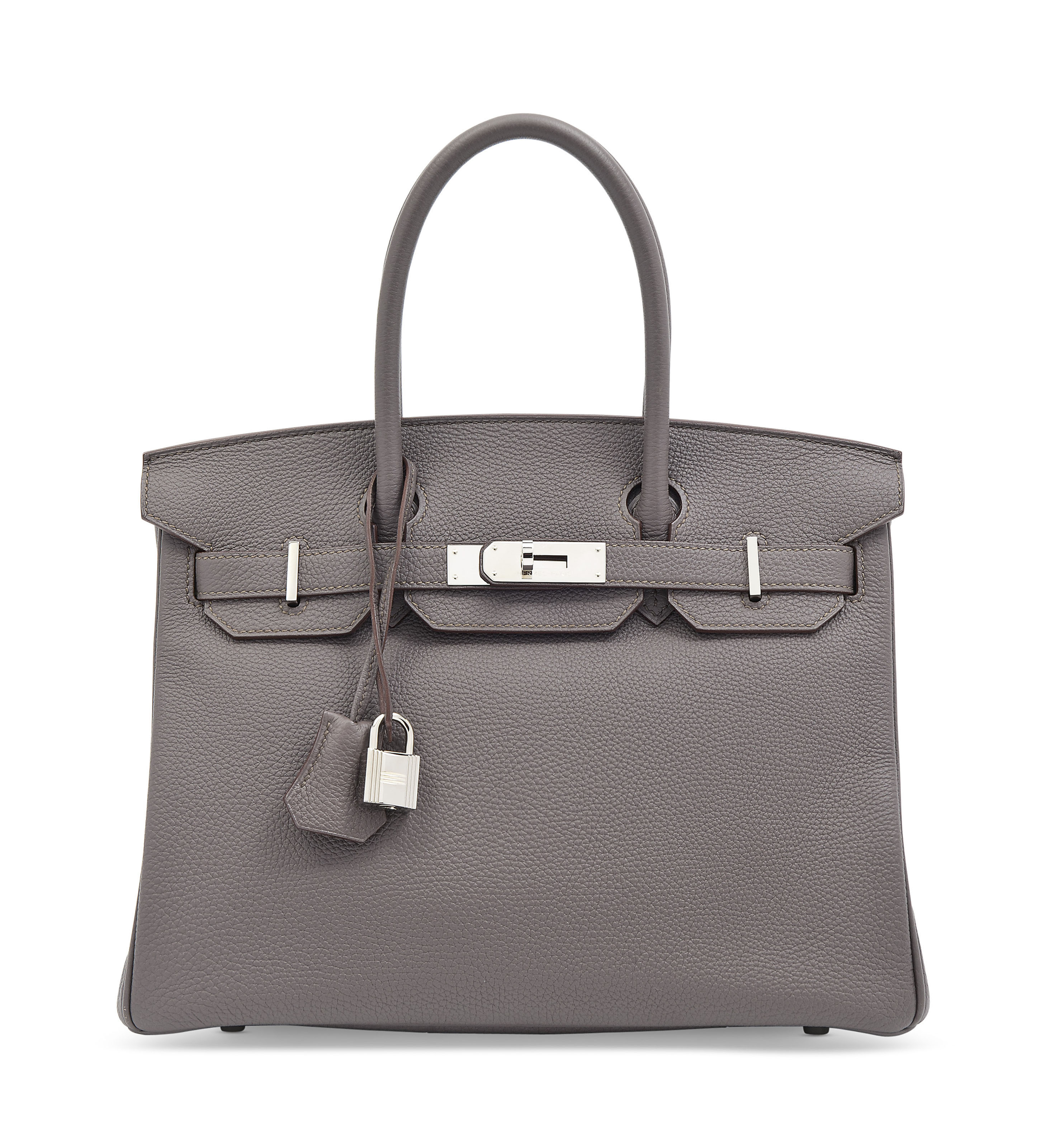 A GRIS ASPHALTE SWIFT LEATHER BIRKIN 25 WITH PALLADIUM HARDWARE