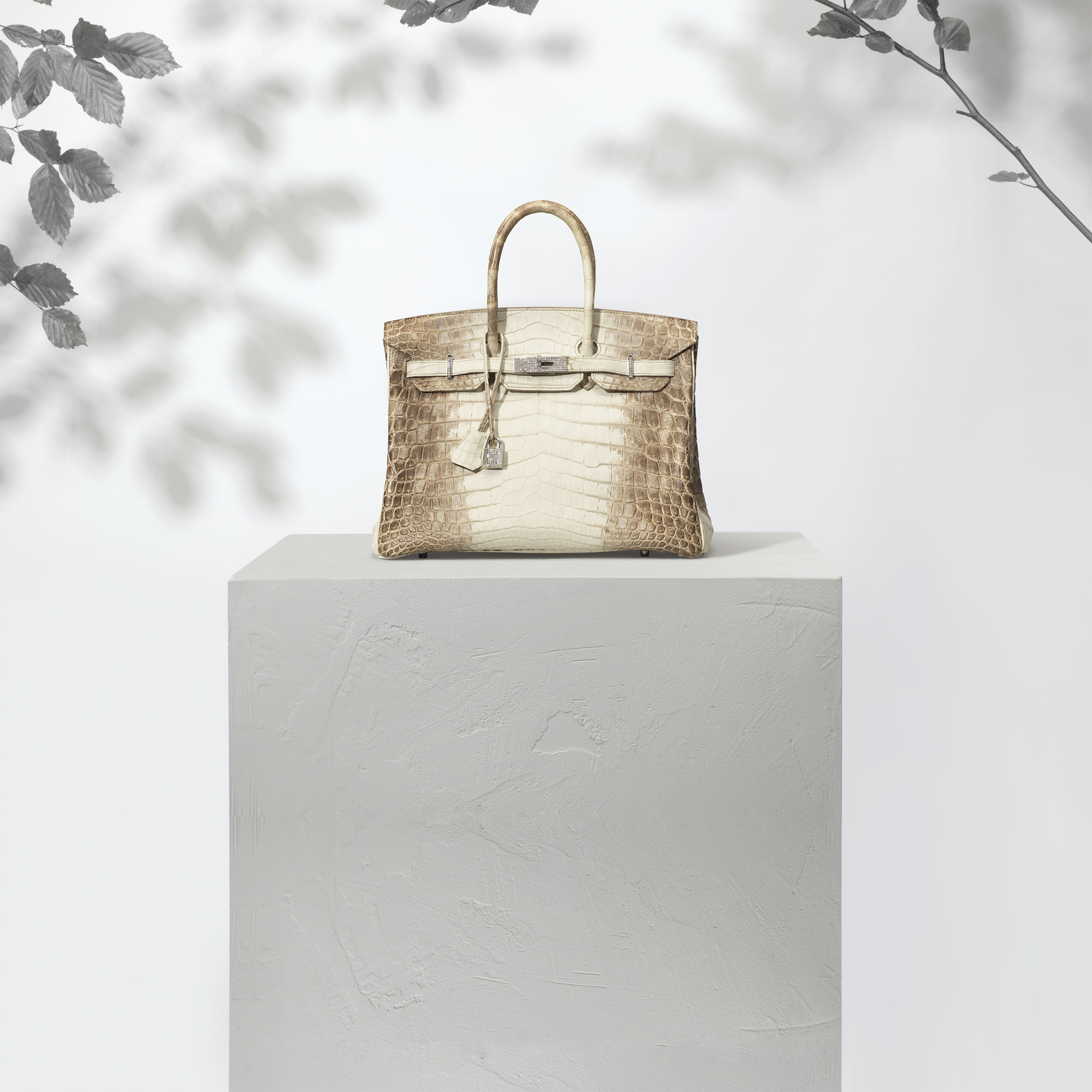 HERMÈS  WHITE HIMALAYA BIRKIN 35 IN MATTE NILOTICUS CROCODILE