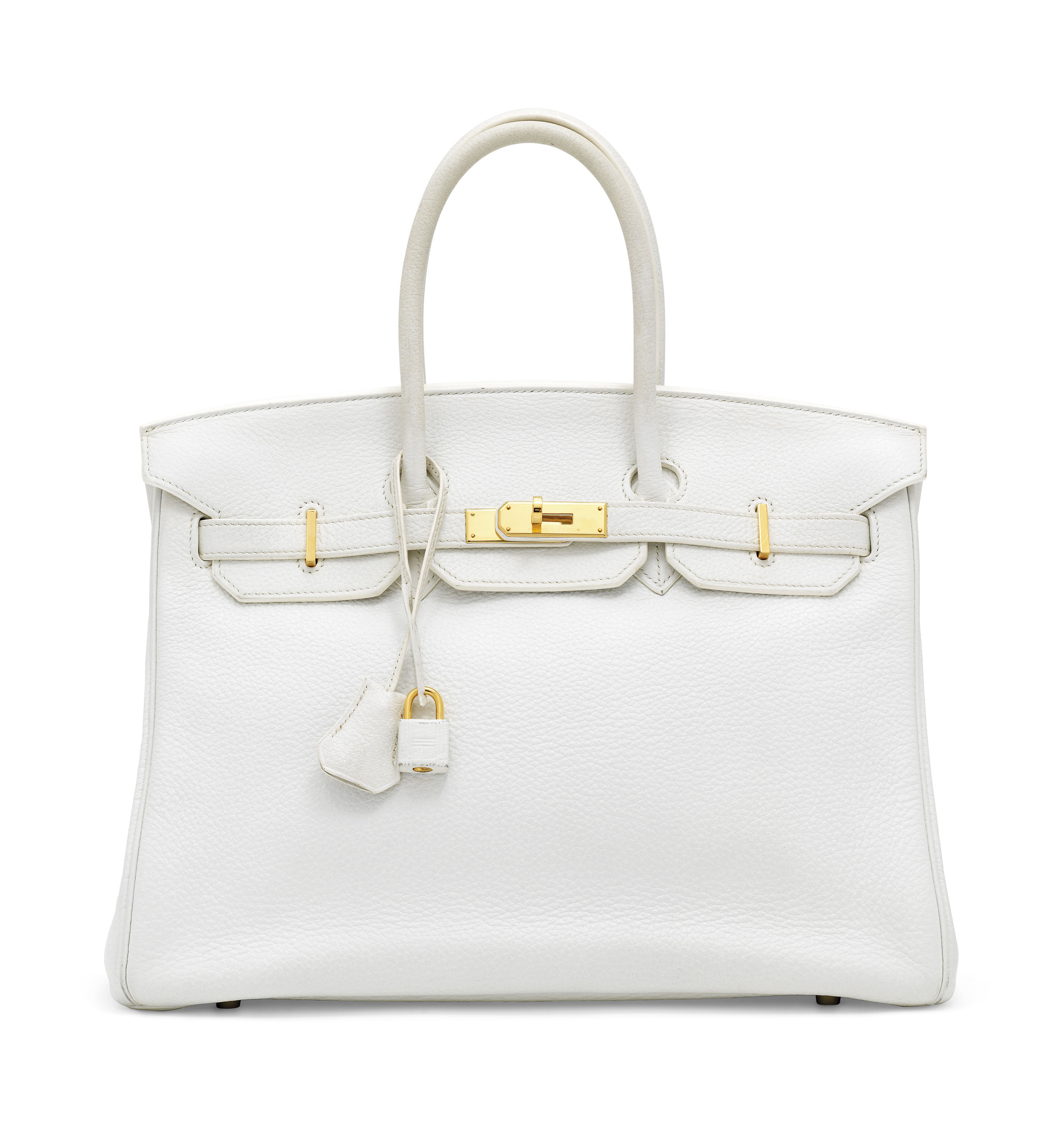 HERMÈS  WHITE HIMALAYA BIRKIN 35 IN MATTE NILOTICUS