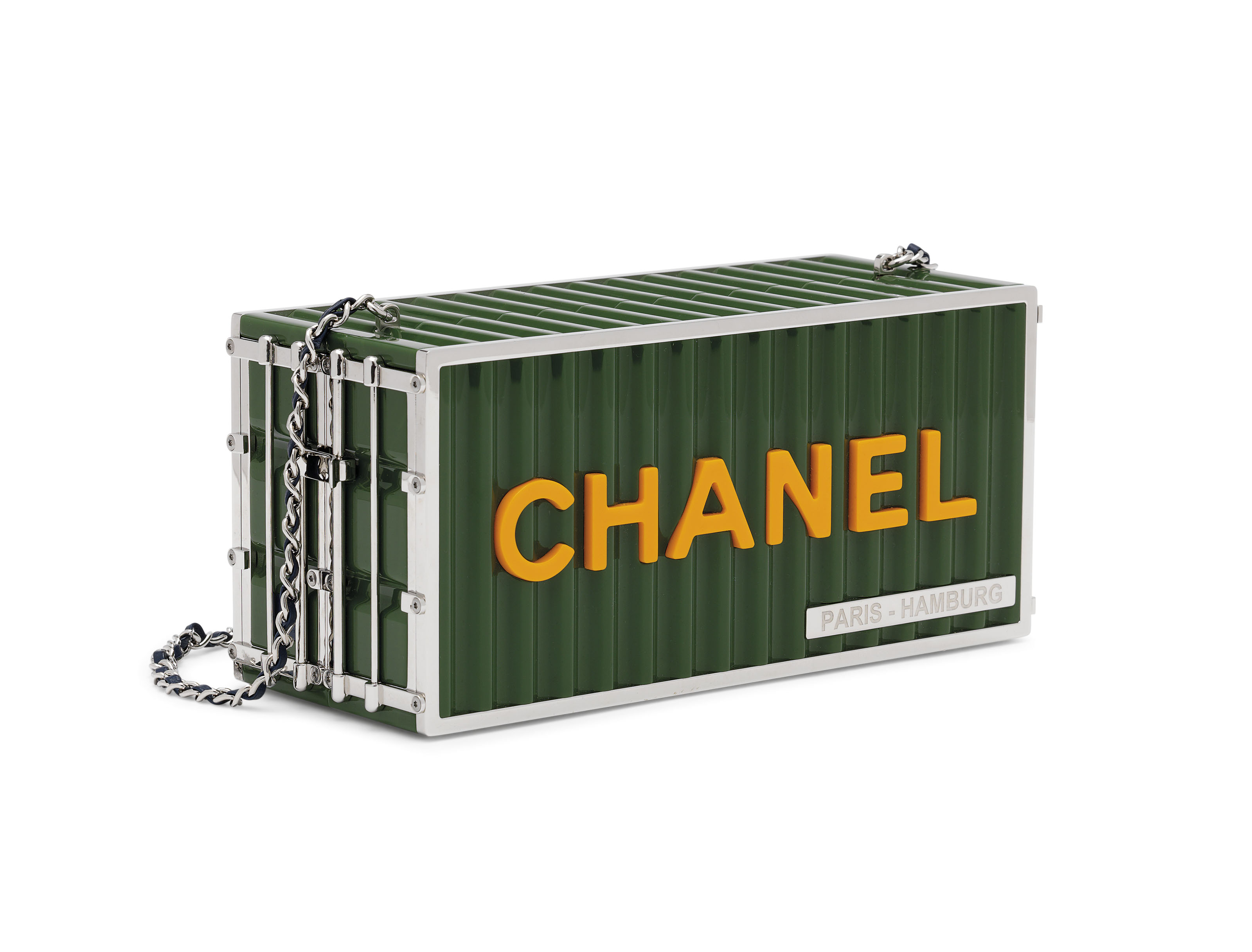 Small Chanel Container Bag Chanel Navy Blue, Green And Dark Red 