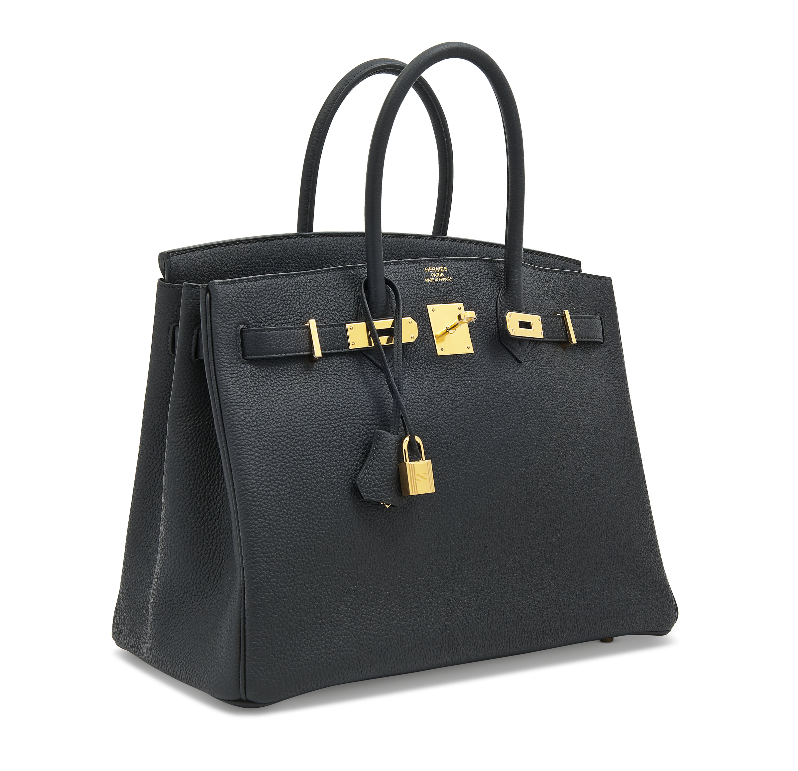 A BLACK TOGO LEATHER BIRKIN 35 WITH GOLD HARDWARE